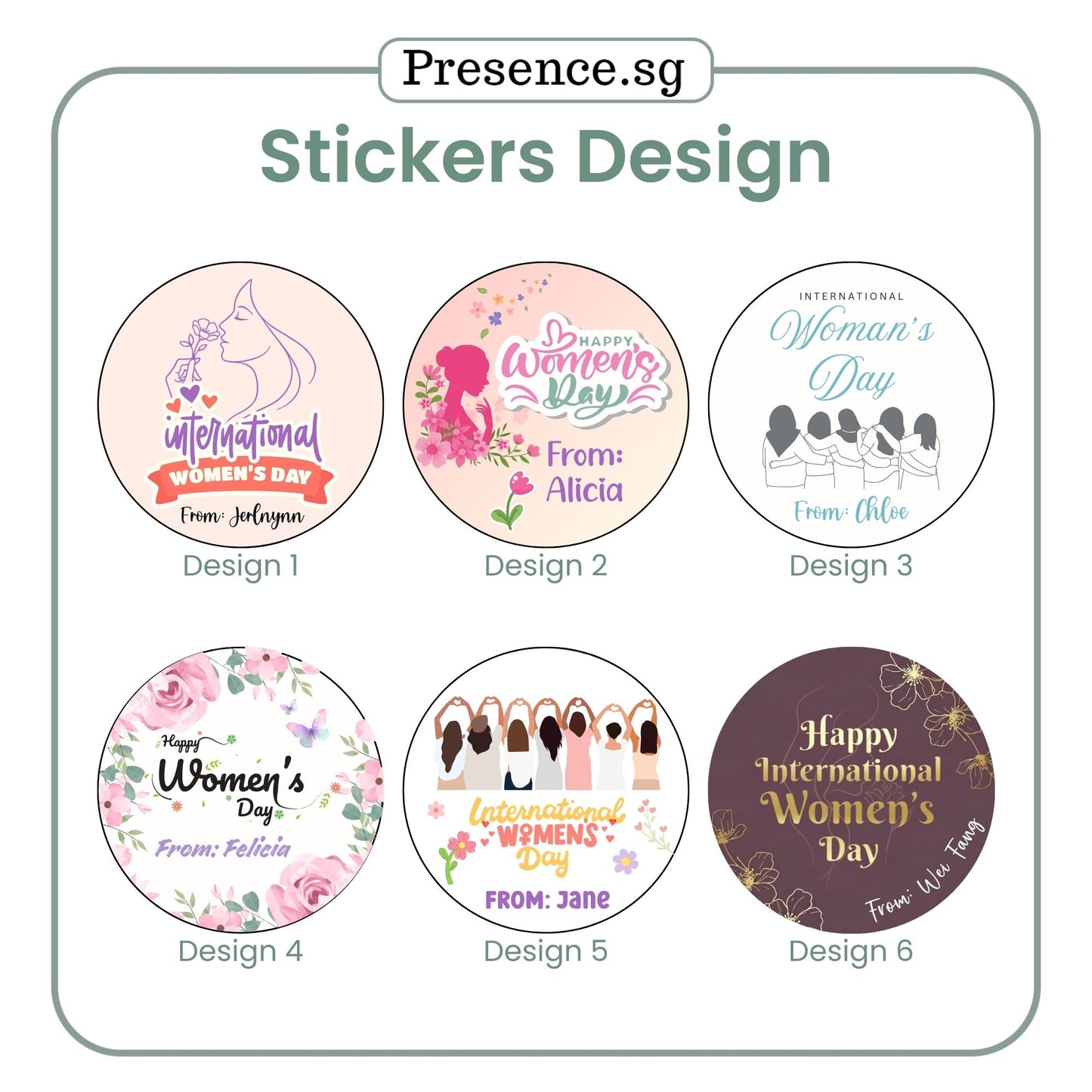 Customised International Women's Day Stickers – 6 Designs