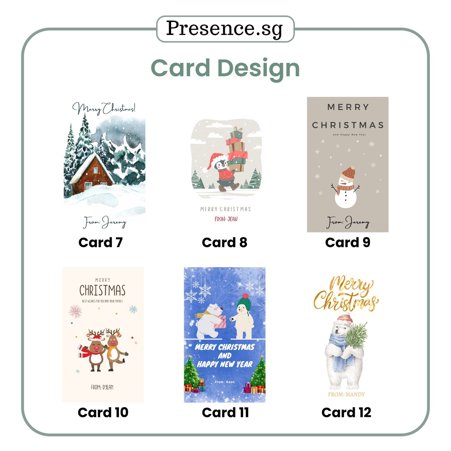 Personalised Christmas Gift Card (5 x 8.2cm)