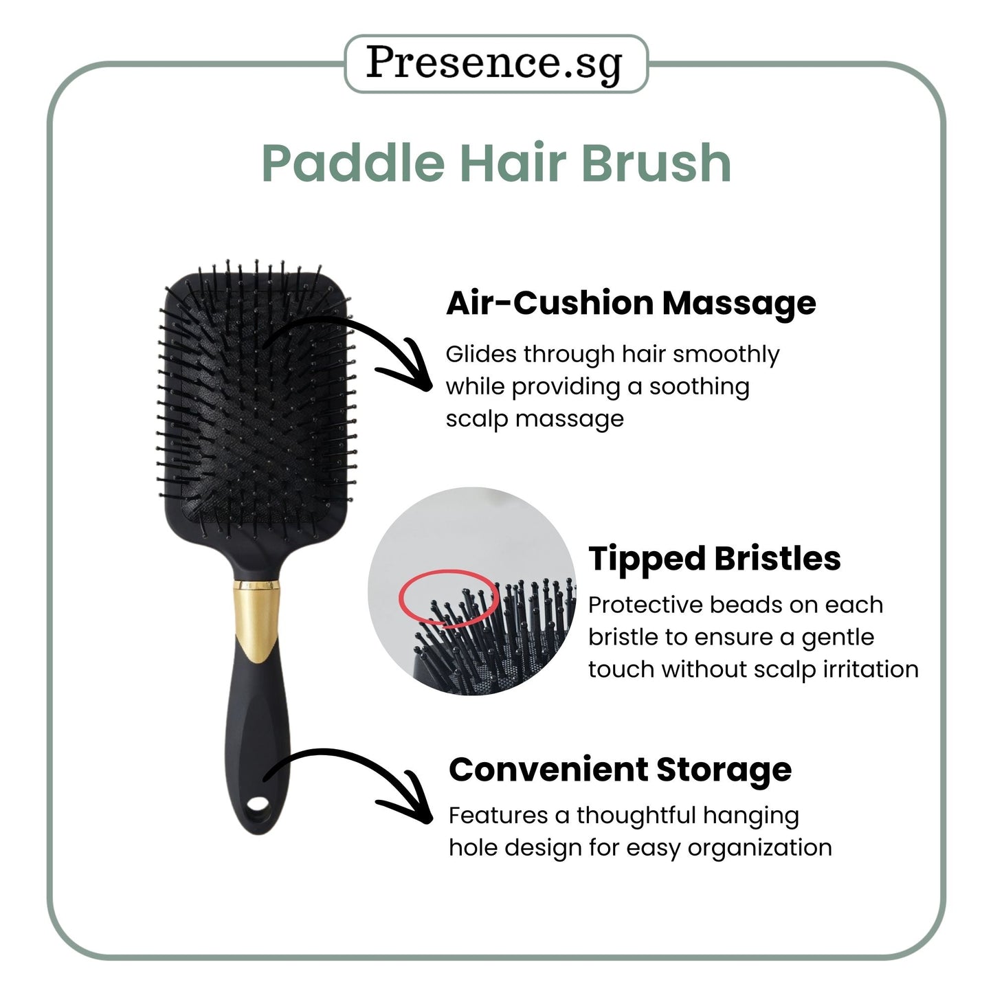 Personalized Massage Paddle Hair Brush