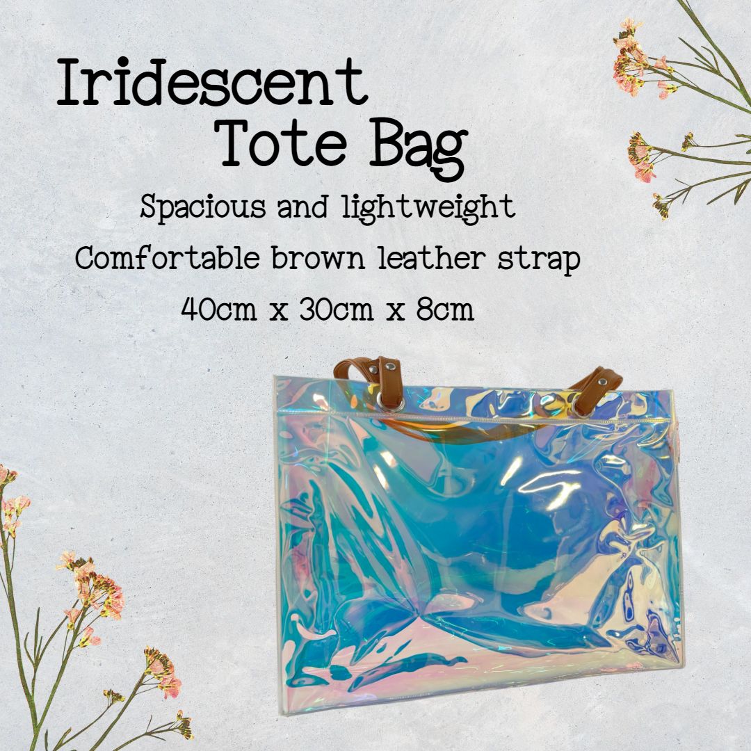 Personalized Iridescent Tote Bag