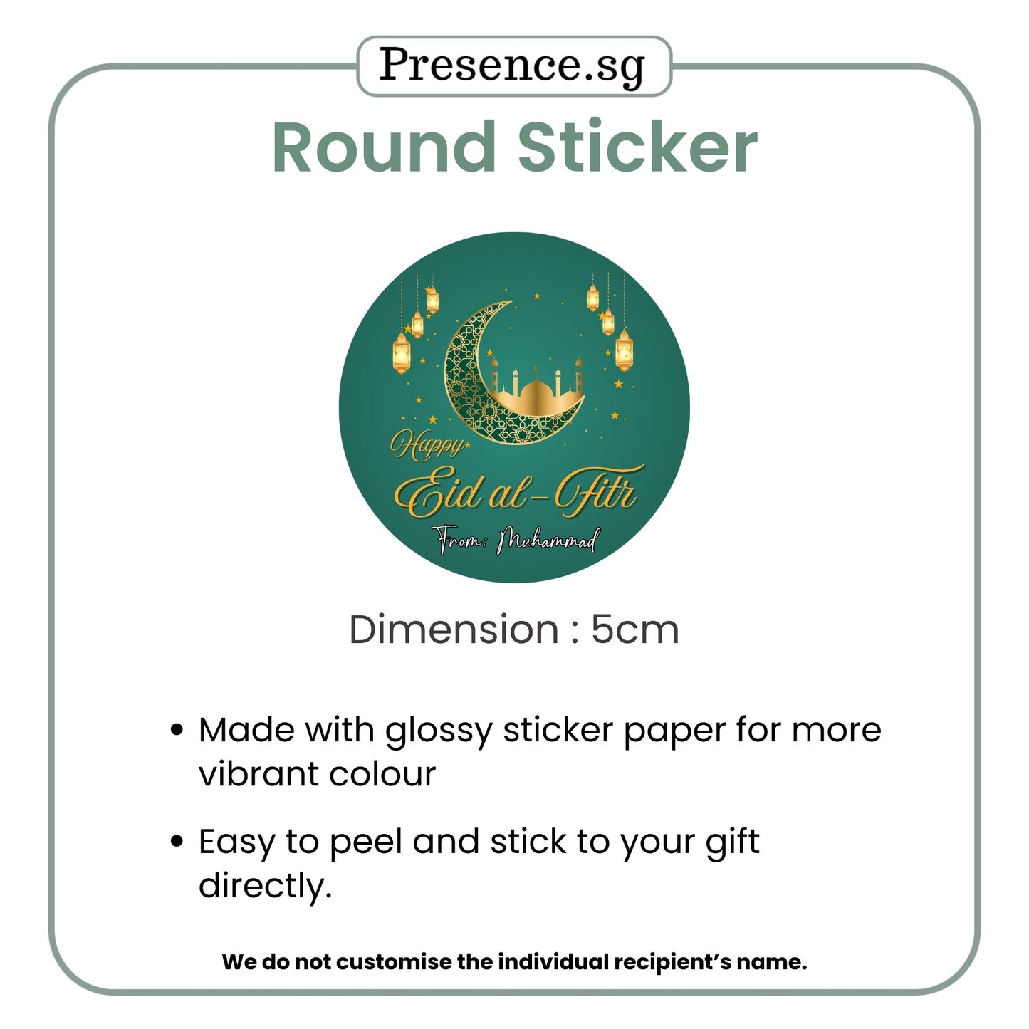 Customised Hari Raya Gift Tags & Stickers – 4 Designs