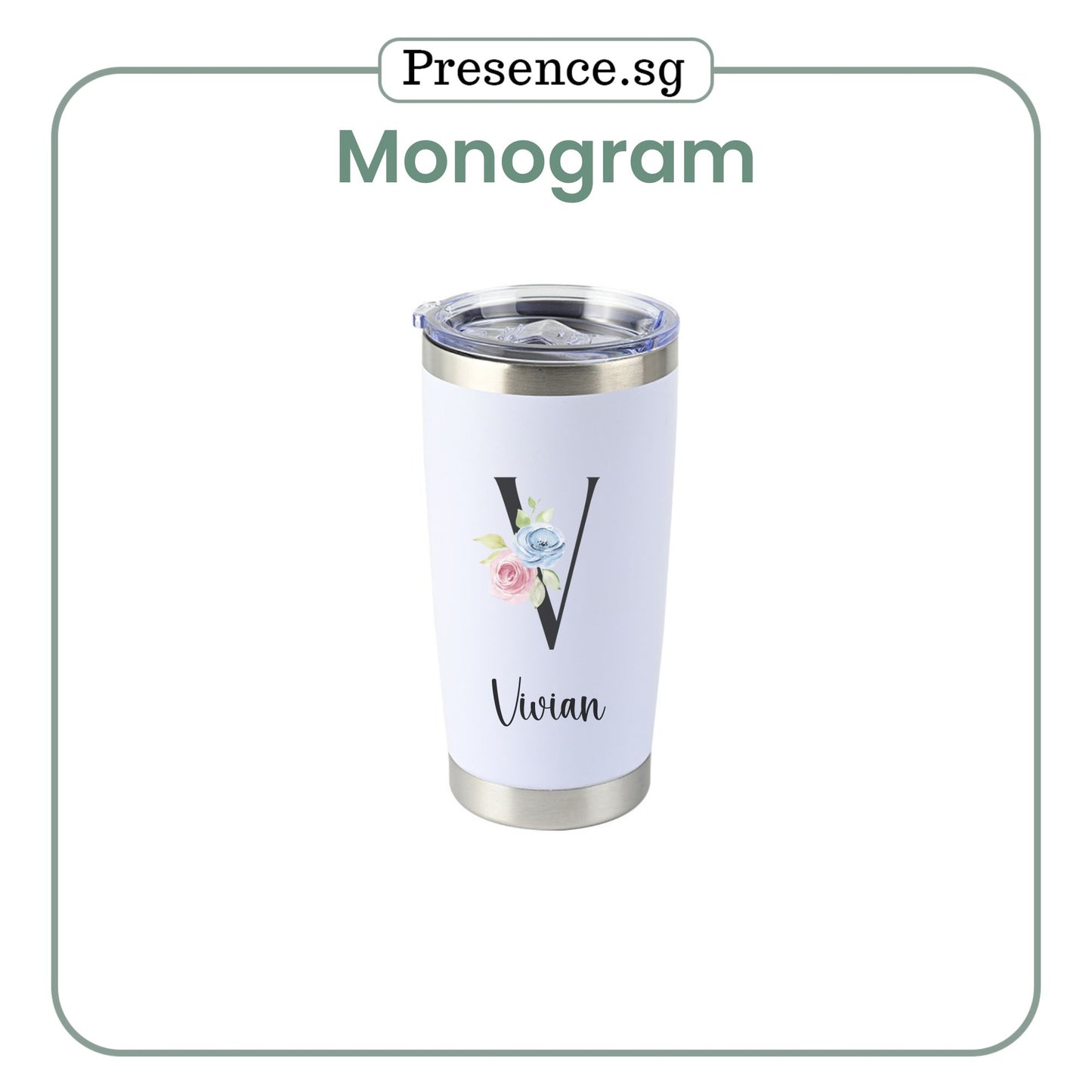 Personalised Coffee Tumbler Magnum Mug 600ml with monogram