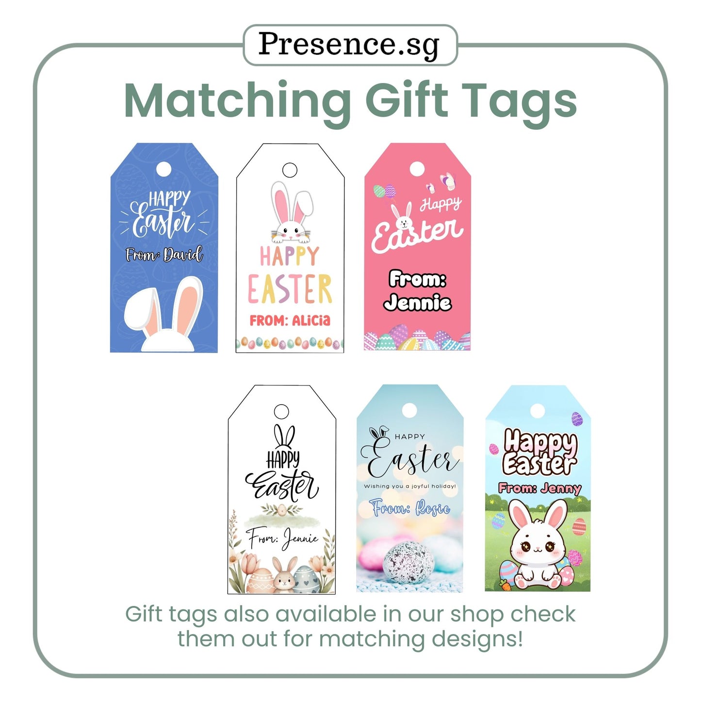 Customised Easter Day Stickers – 6 Designs