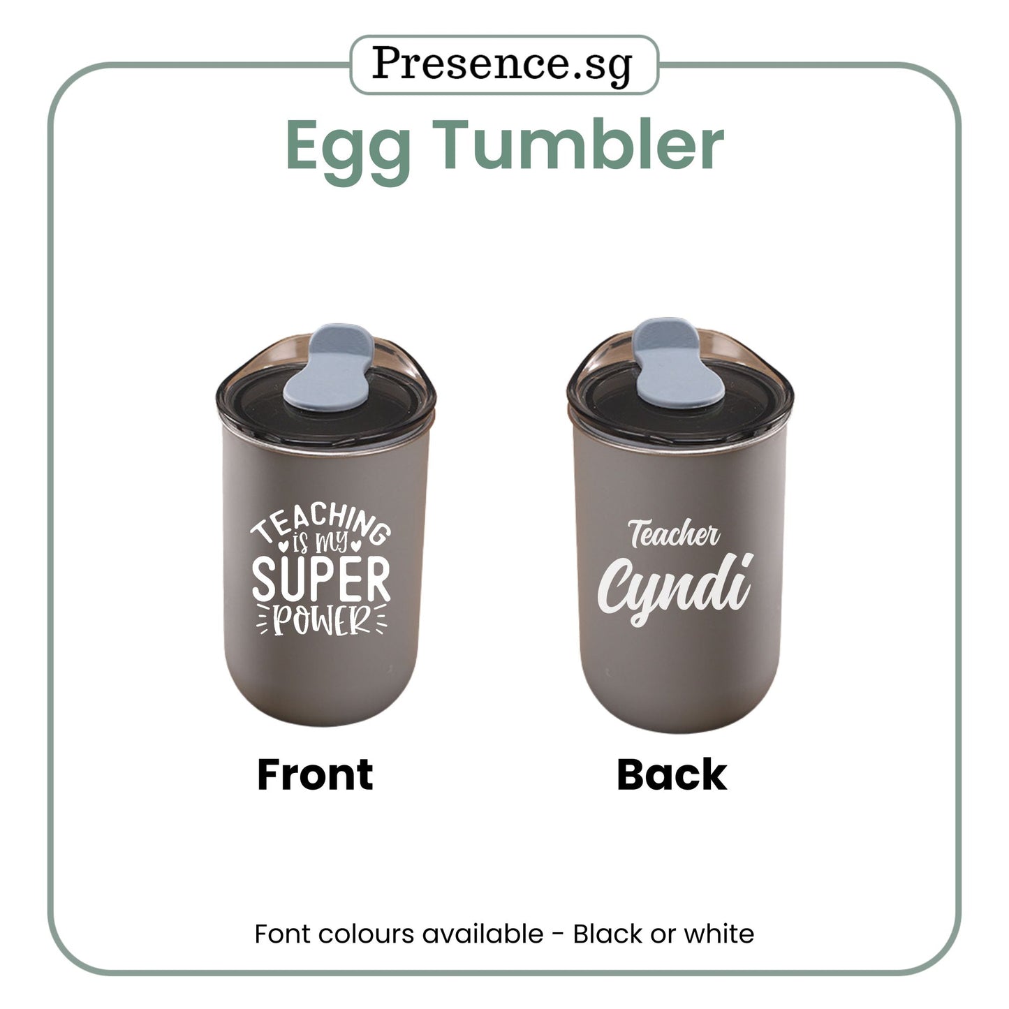 Personalised Teachers' Day Egg Tumbler Gift Set 300ml