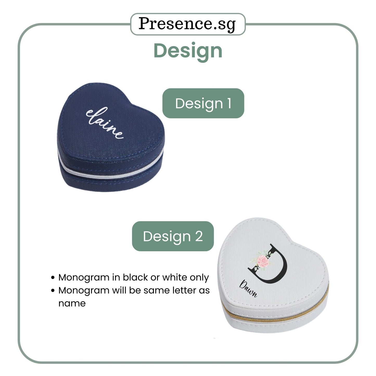 Personalised Travel Jewellery Box (Heart)