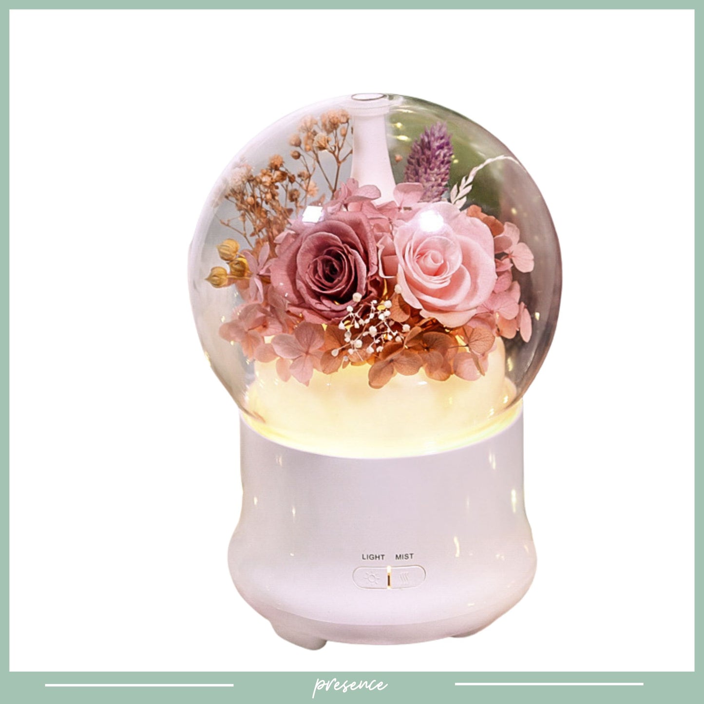 Preserved Flower Aroma Diffuser with Night Light