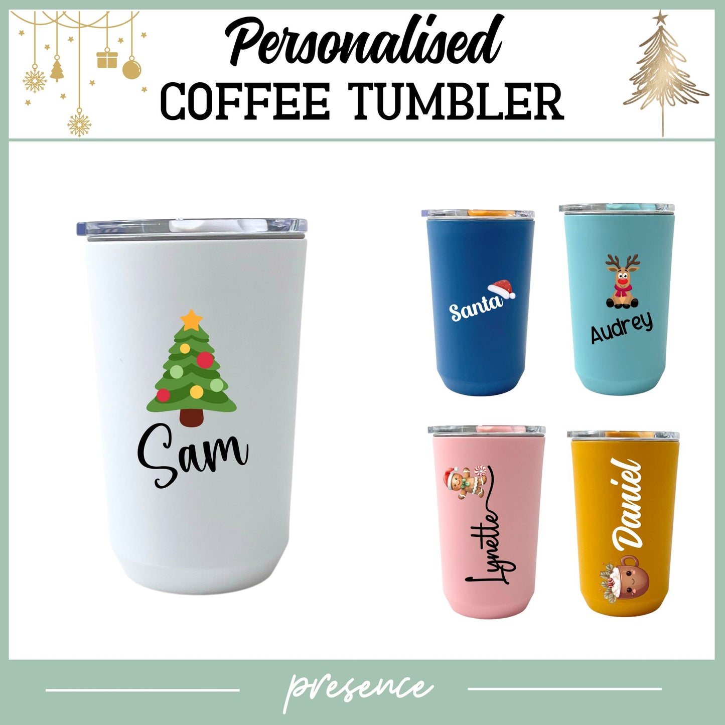 Personalised Christmas Coffee Tumbler