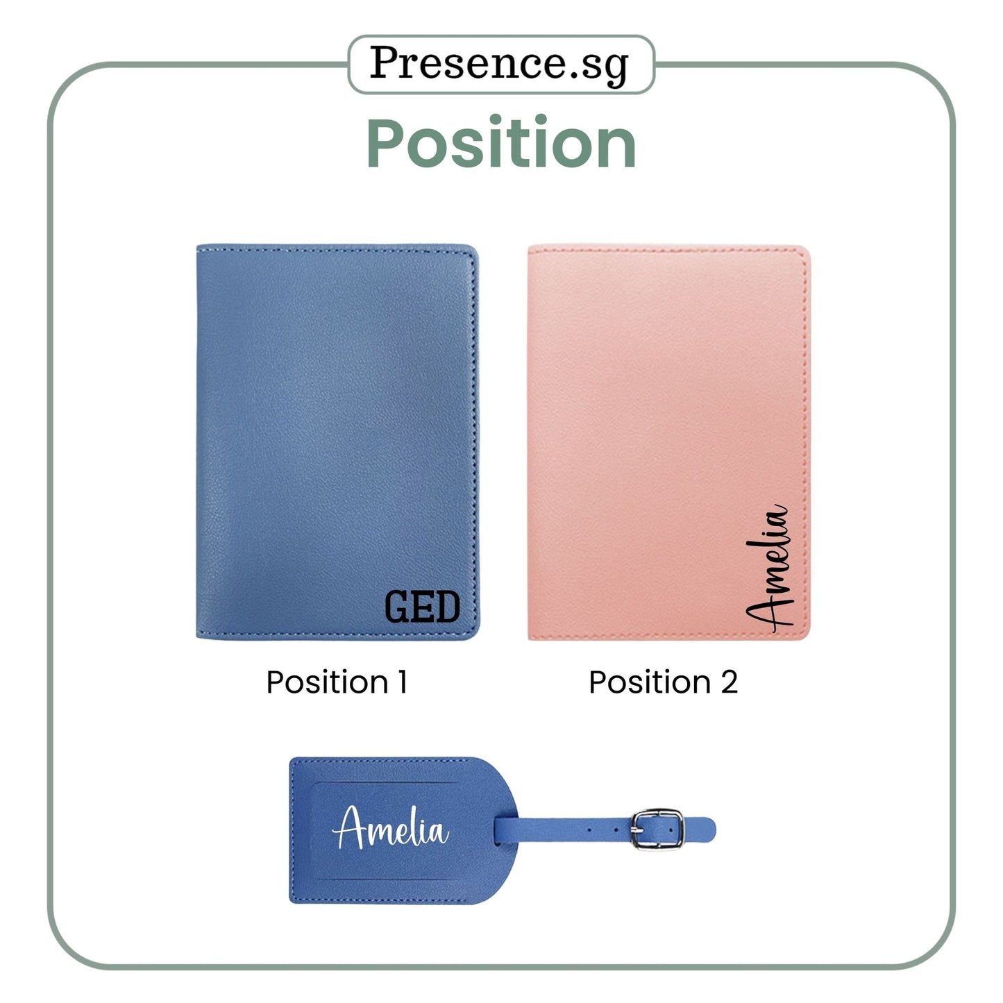 Personalised Passport Holder and Luggage Tag Gift Set