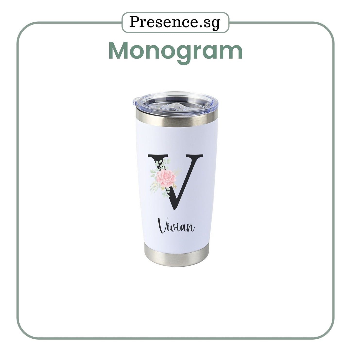 Personalised Coffee Tumbler Magnum Mug 600ml with monogram