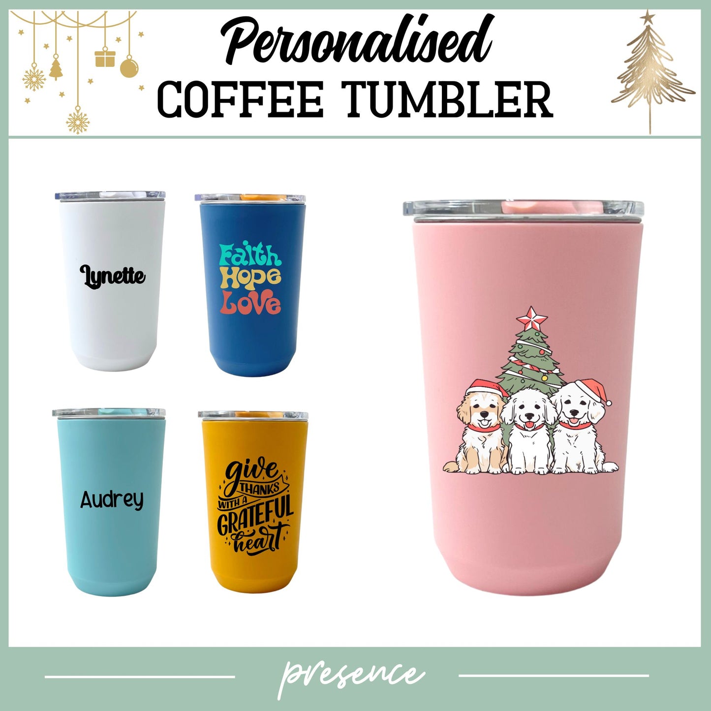 Personalised Christmas Coffee Tumbler with Image