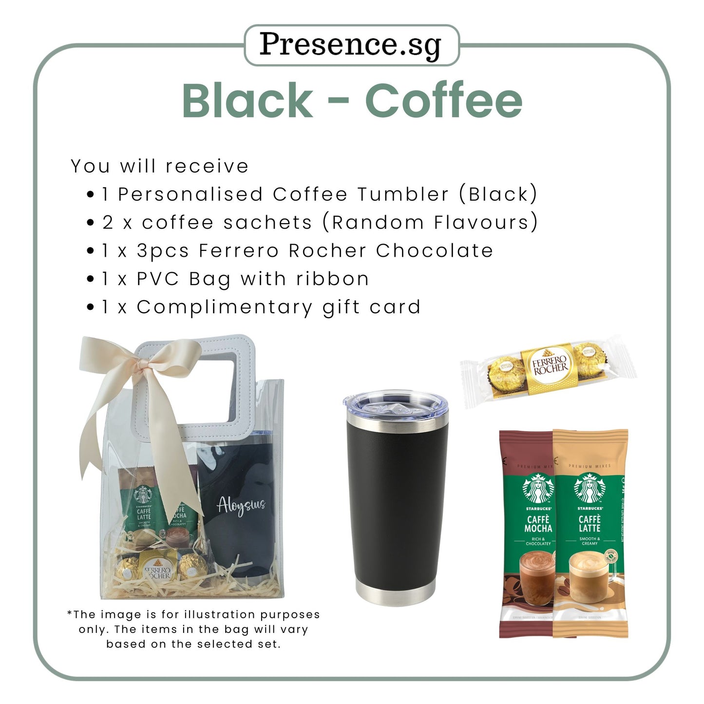 Personalised 600ml Coffee Tumbler & Treats Gift Set (Set C)