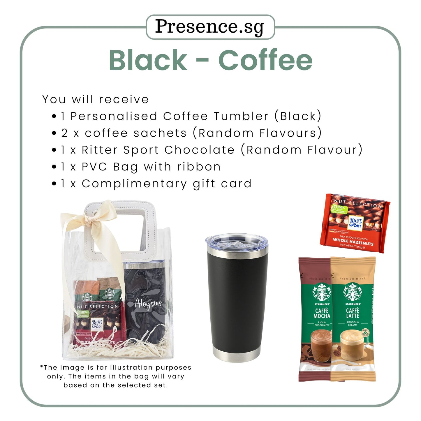Personalised 600ml Coffee Tumbler & Treats Gift Set (Set B)