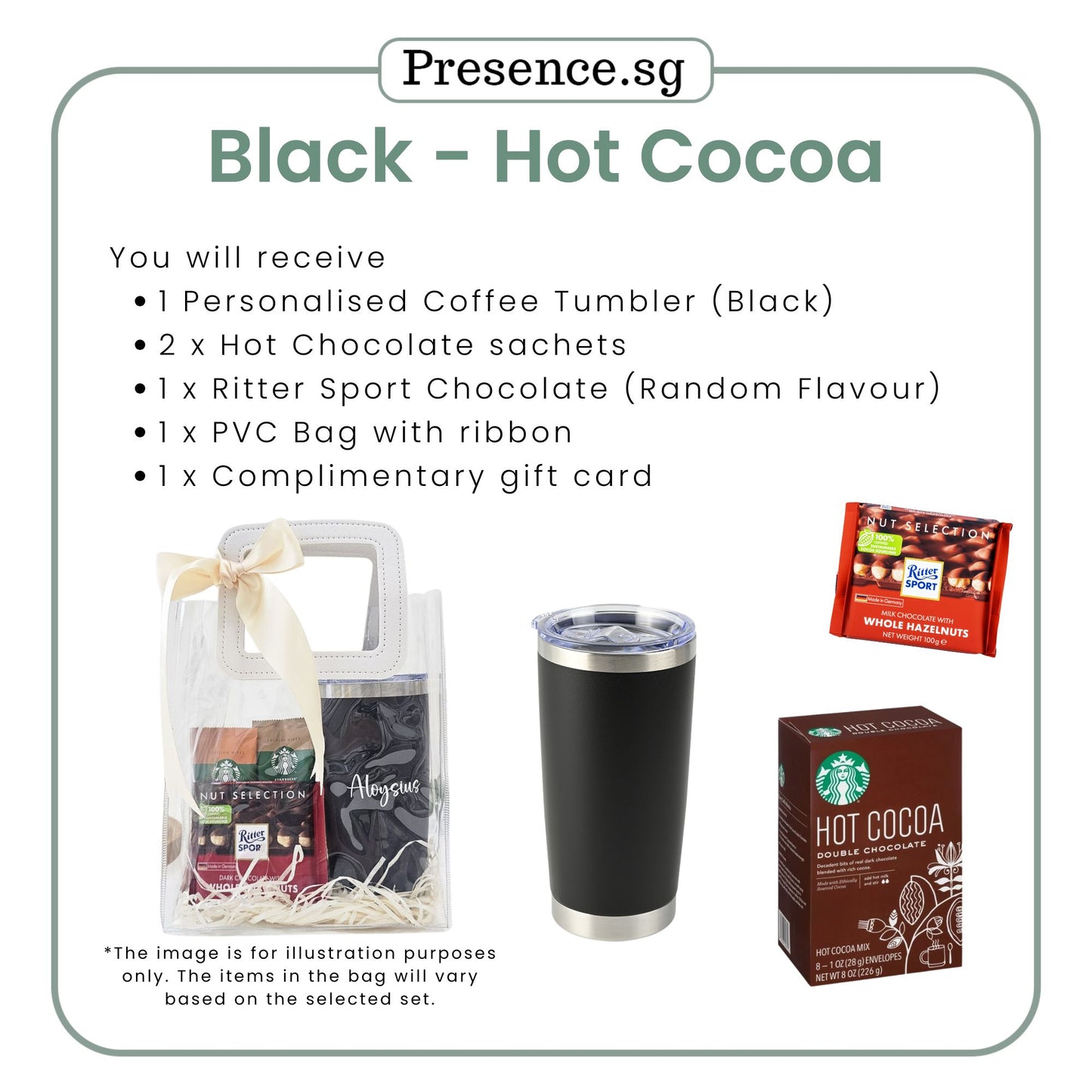 Personalised 600ml Coffee Tumbler & Treats Gift Set (Set B)
