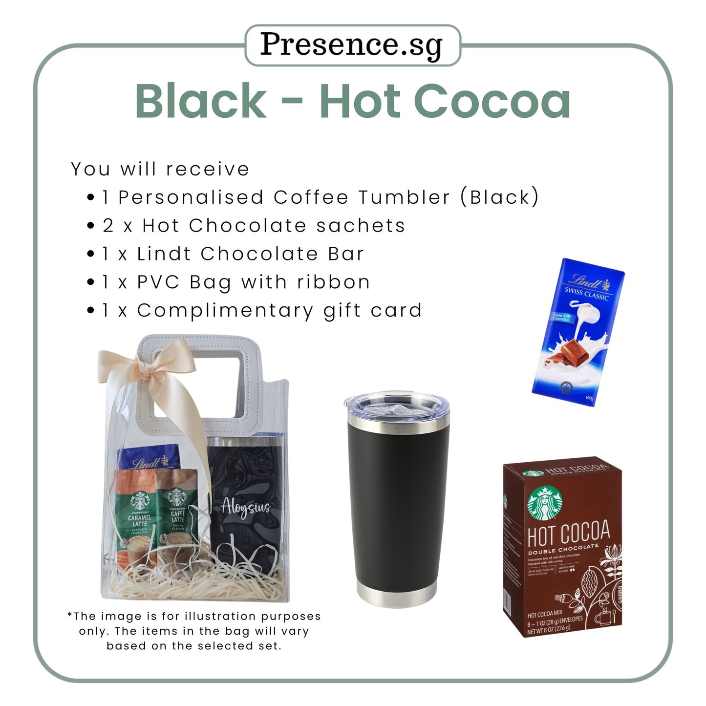 Personalised 600ml Coffee Tumbler & Treats Gift Set (Set D)