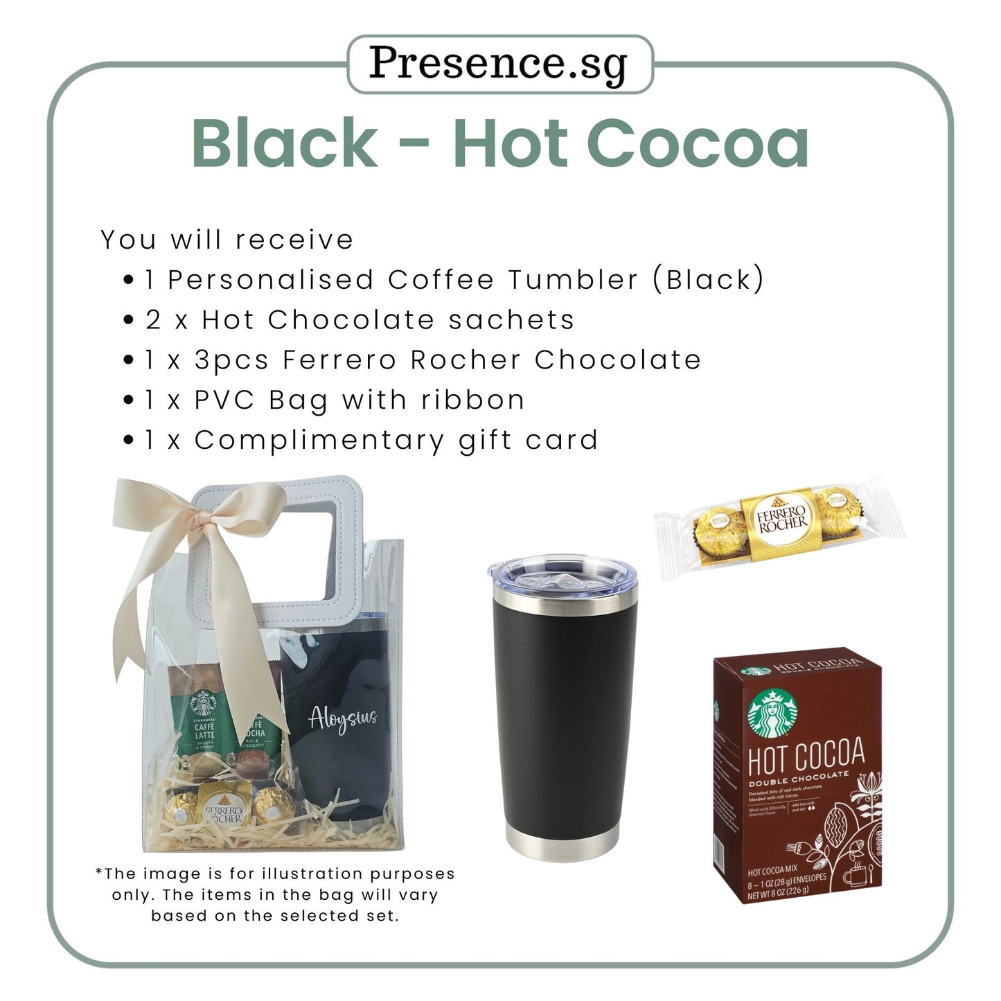 Personalised 600ml Coffee Tumbler & Treats Gift Set (Set C)