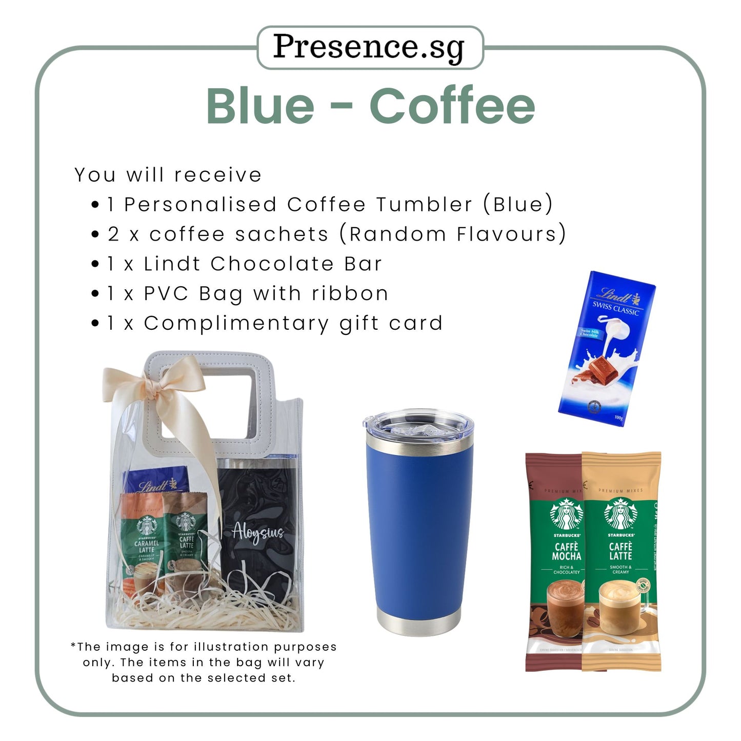 Personalised 600ml Coffee Tumbler & Treats Gift Set (Set D)