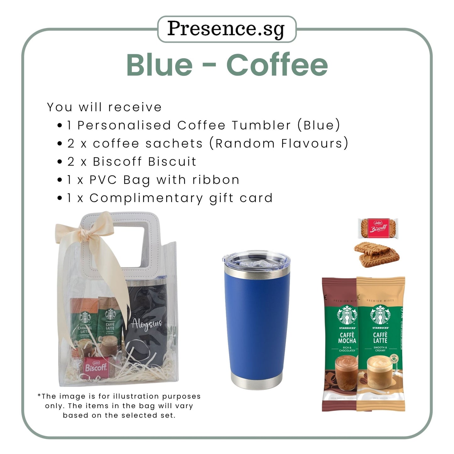 Personalised 600ml Coffee Tumbler & Treats Gift Set (Set A)