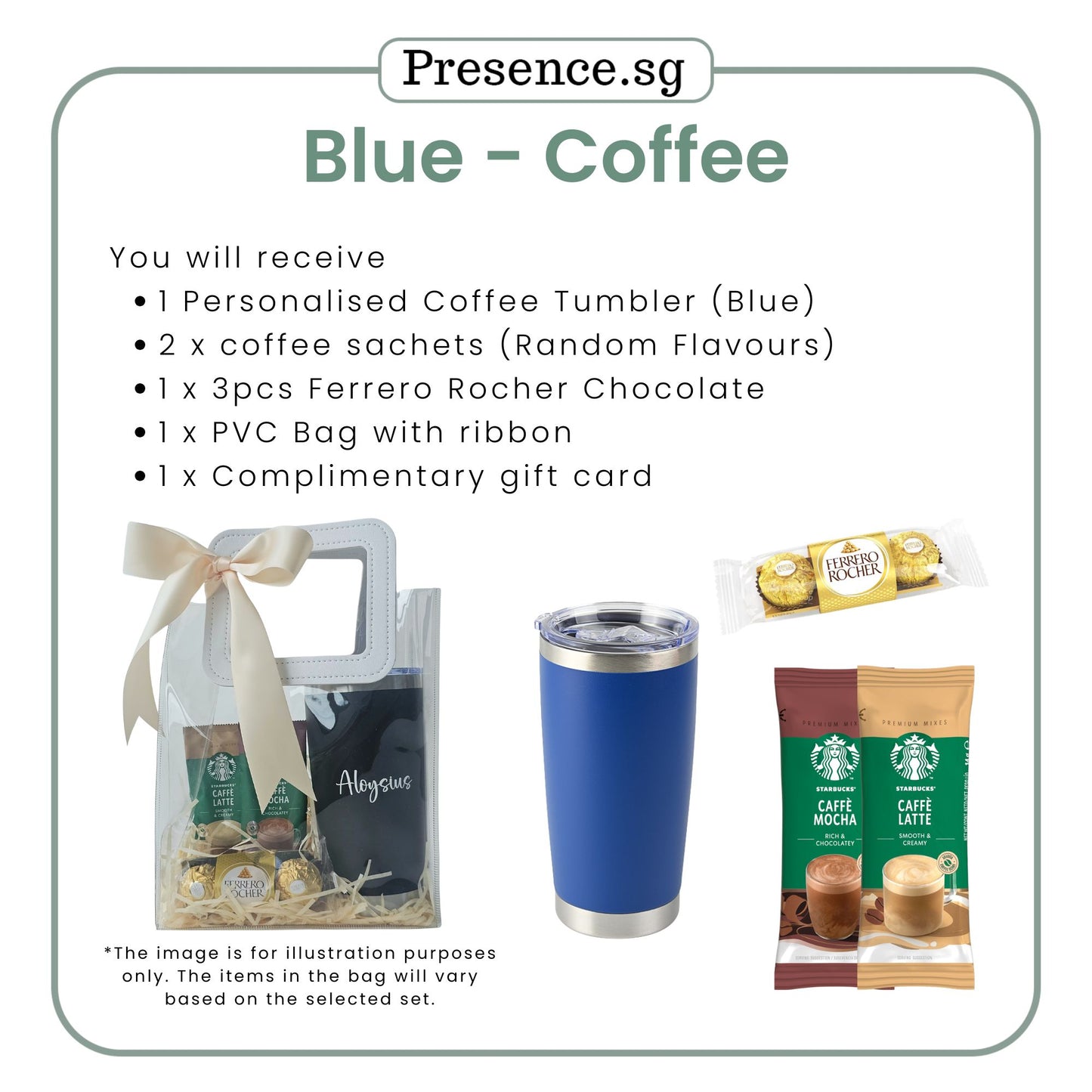 Personalised 600ml Coffee Tumbler & Treats Gift Set (Set C)
