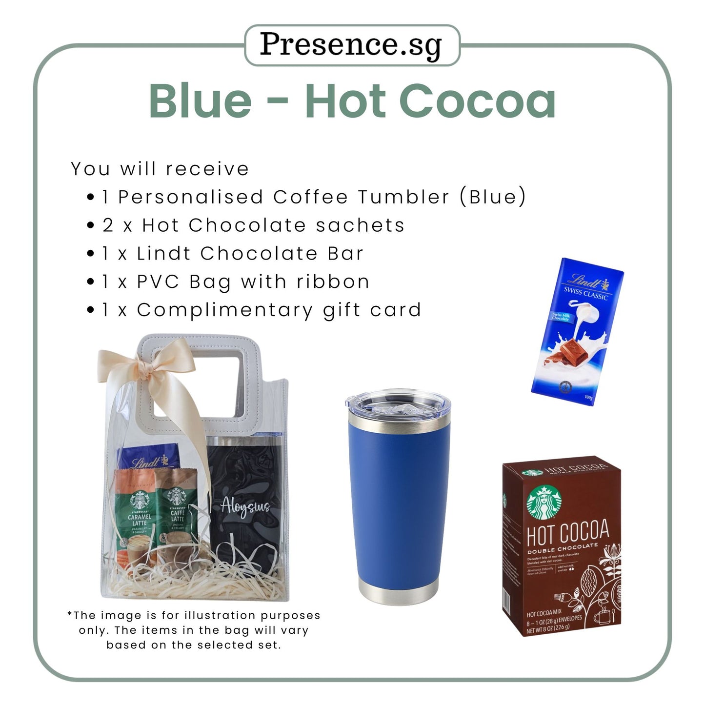 Personalised 600ml Coffee Tumbler & Treats Gift Set (Set D)