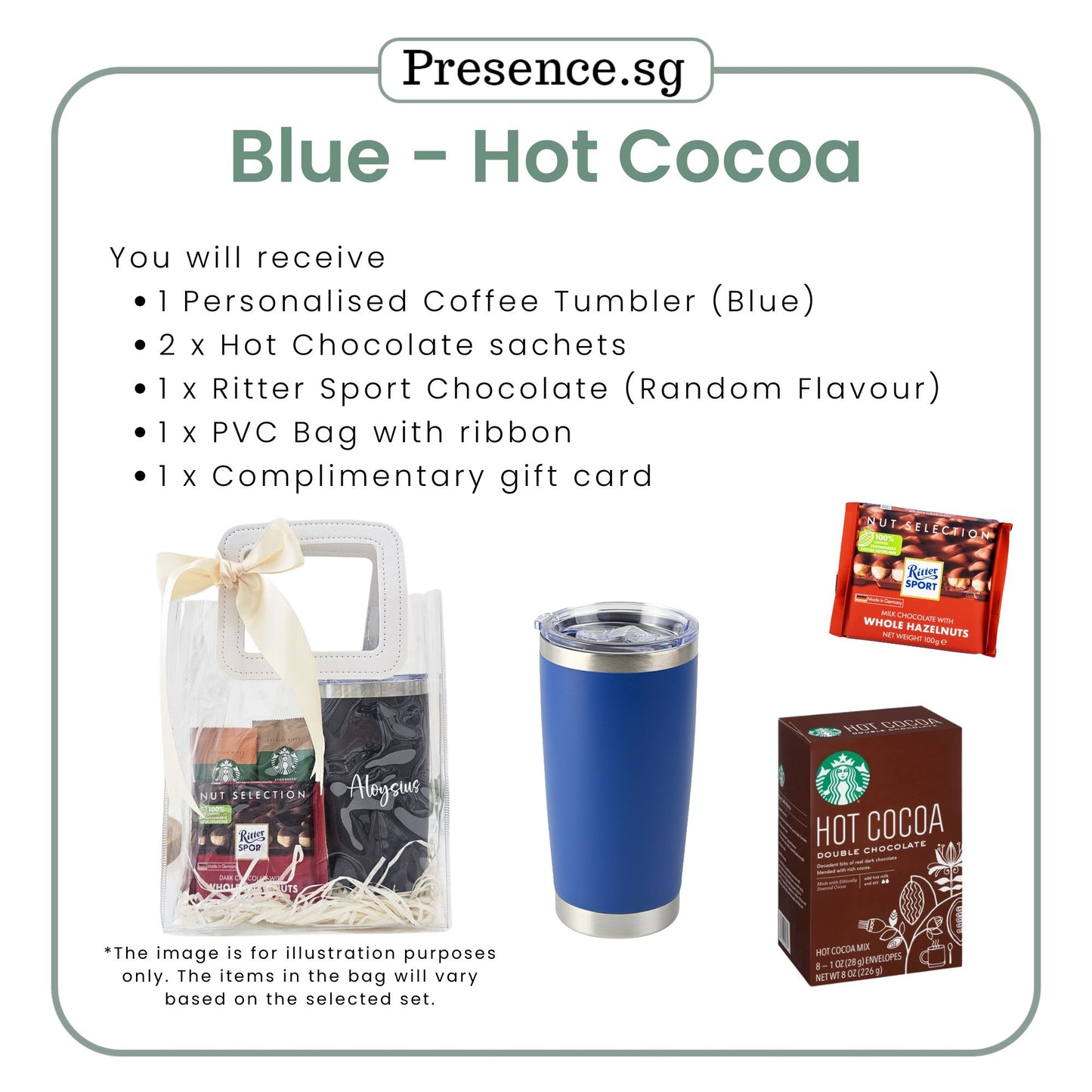 Personalised 600ml Coffee Tumbler & Treats Gift Set (Set B)