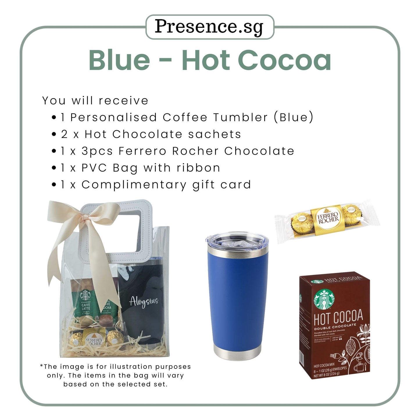 Personalised 600ml Coffee Tumbler & Treats Gift Set (Set C)