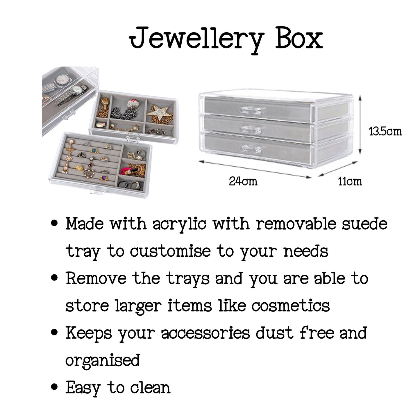 Personalised Jewellery Box - 3 Tier