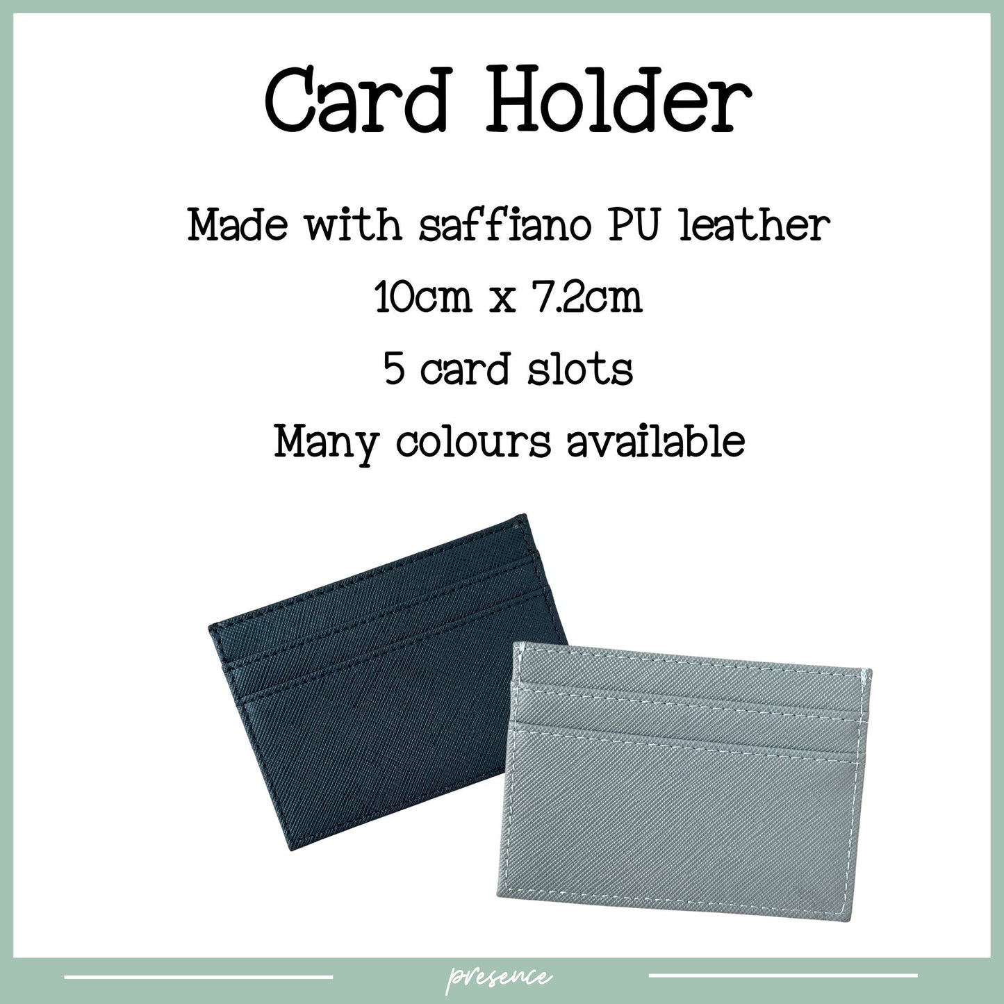 Personalized Saffiano Leather Card Holder