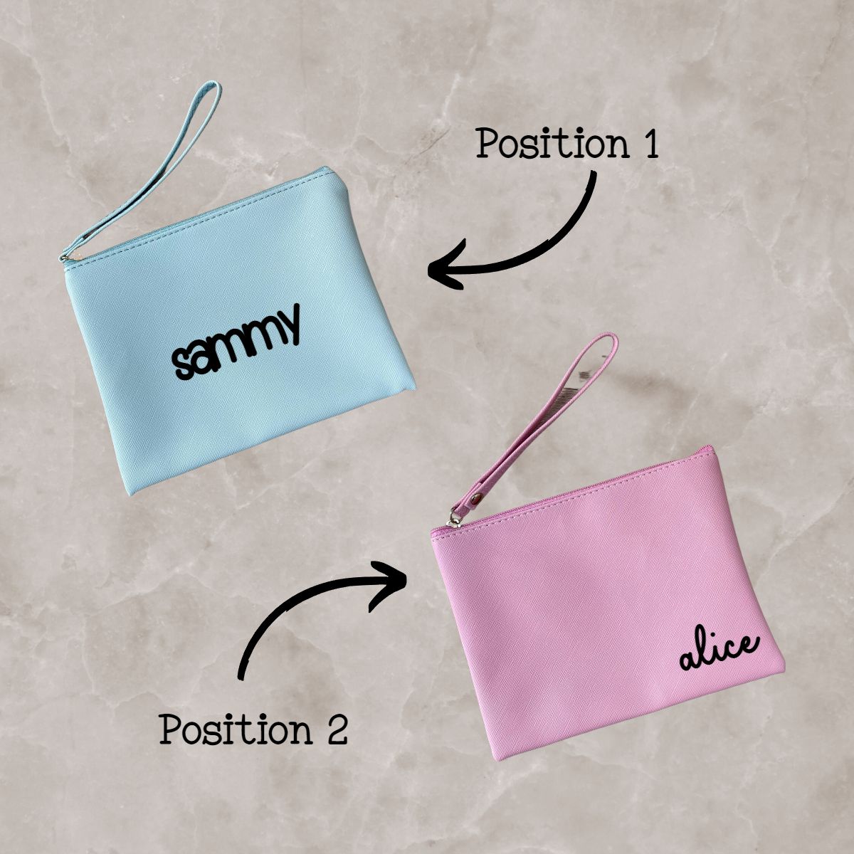 Personalized Leather Wristlet Pouch