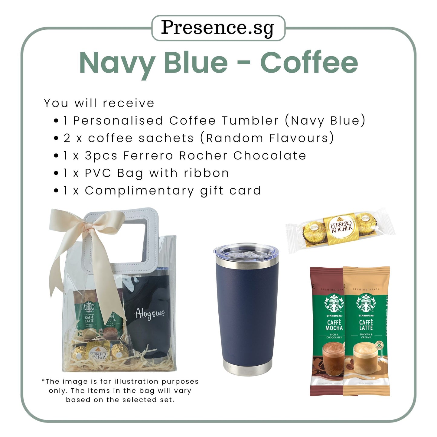 Personalised 600ml Coffee Tumbler & Treats Gift Set (Set C)