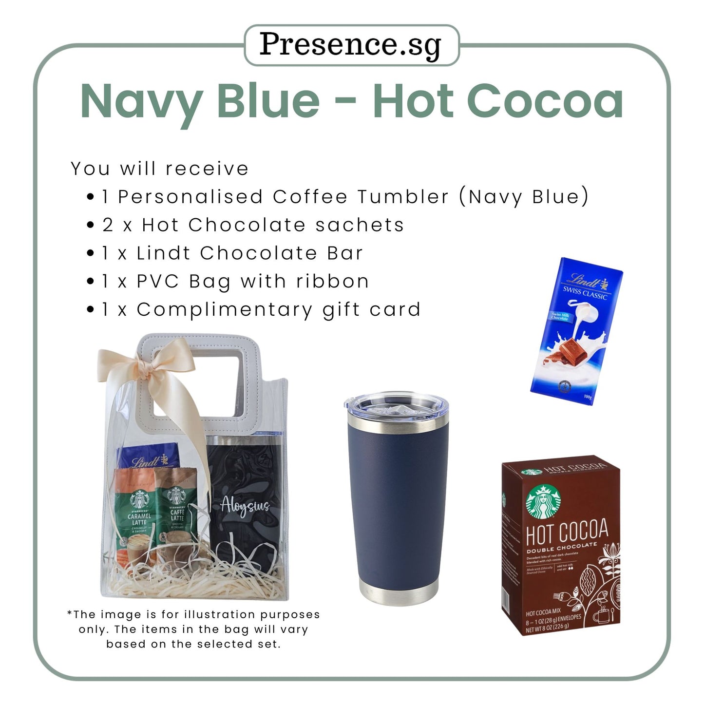 Personalised 600ml Coffee Tumbler & Treats Gift Set (Set D)