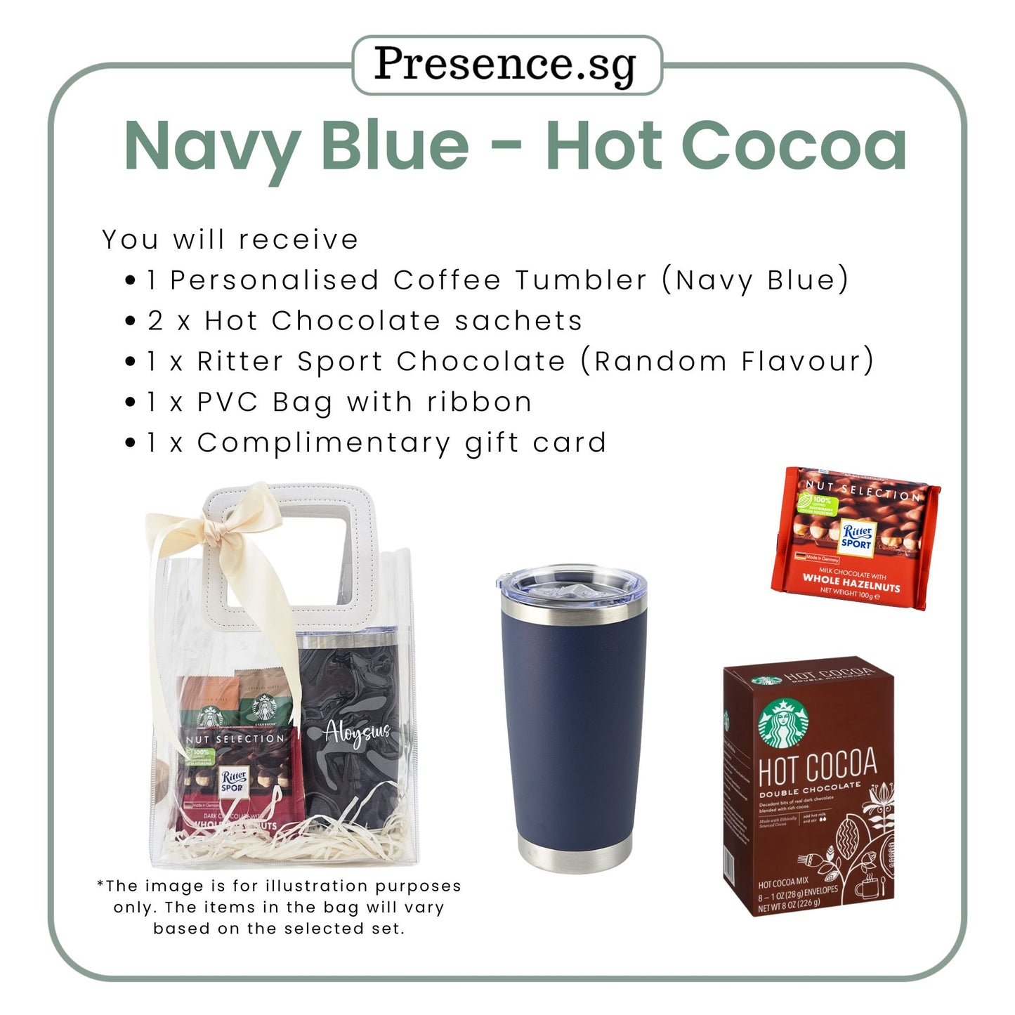 Personalised 600ml Coffee Tumbler & Treats Gift Set (Set B)