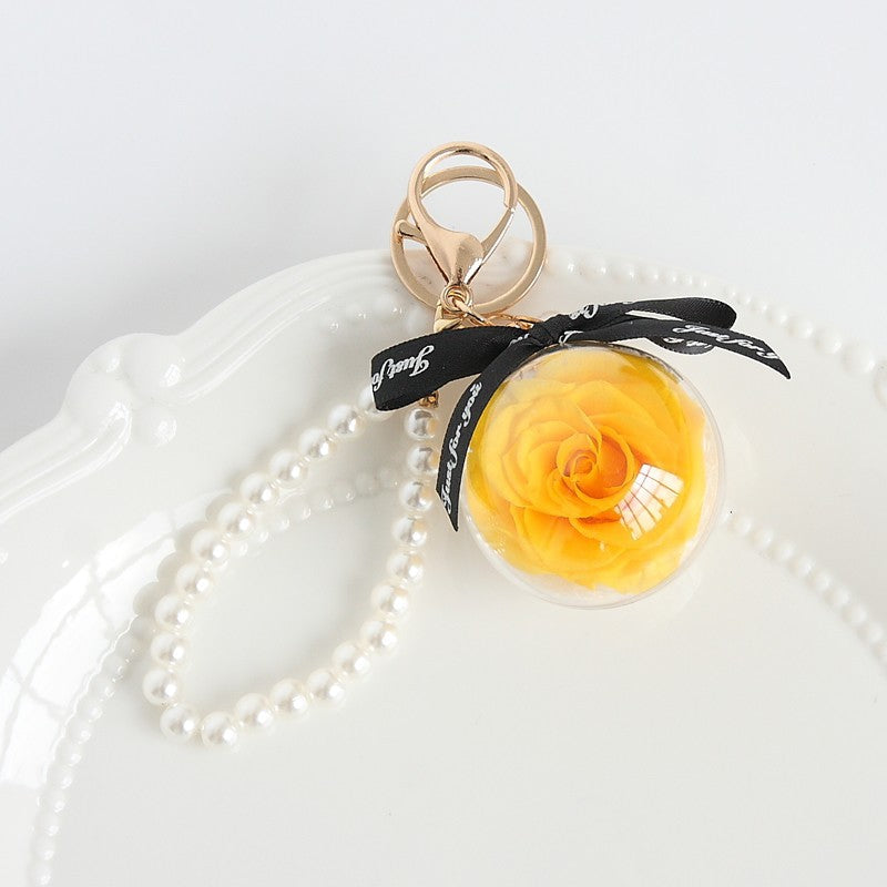 Personalised Preserved Rose Keychain