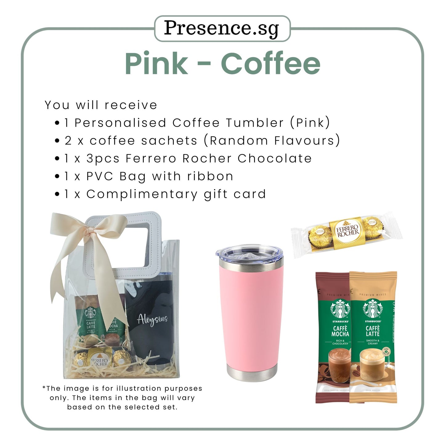 Personalised 600ml Coffee Tumbler & Treats Gift Set (Set C)