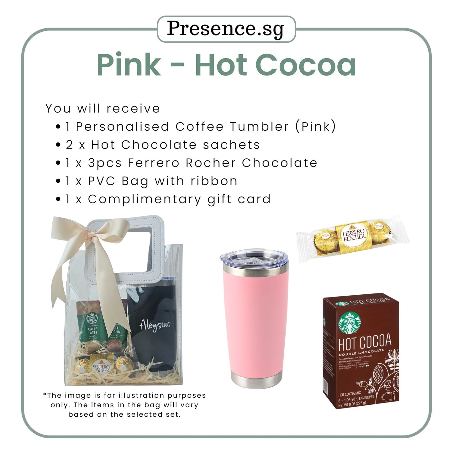 Personalised 600ml Coffee Tumbler & Treats Gift Set (Set C)