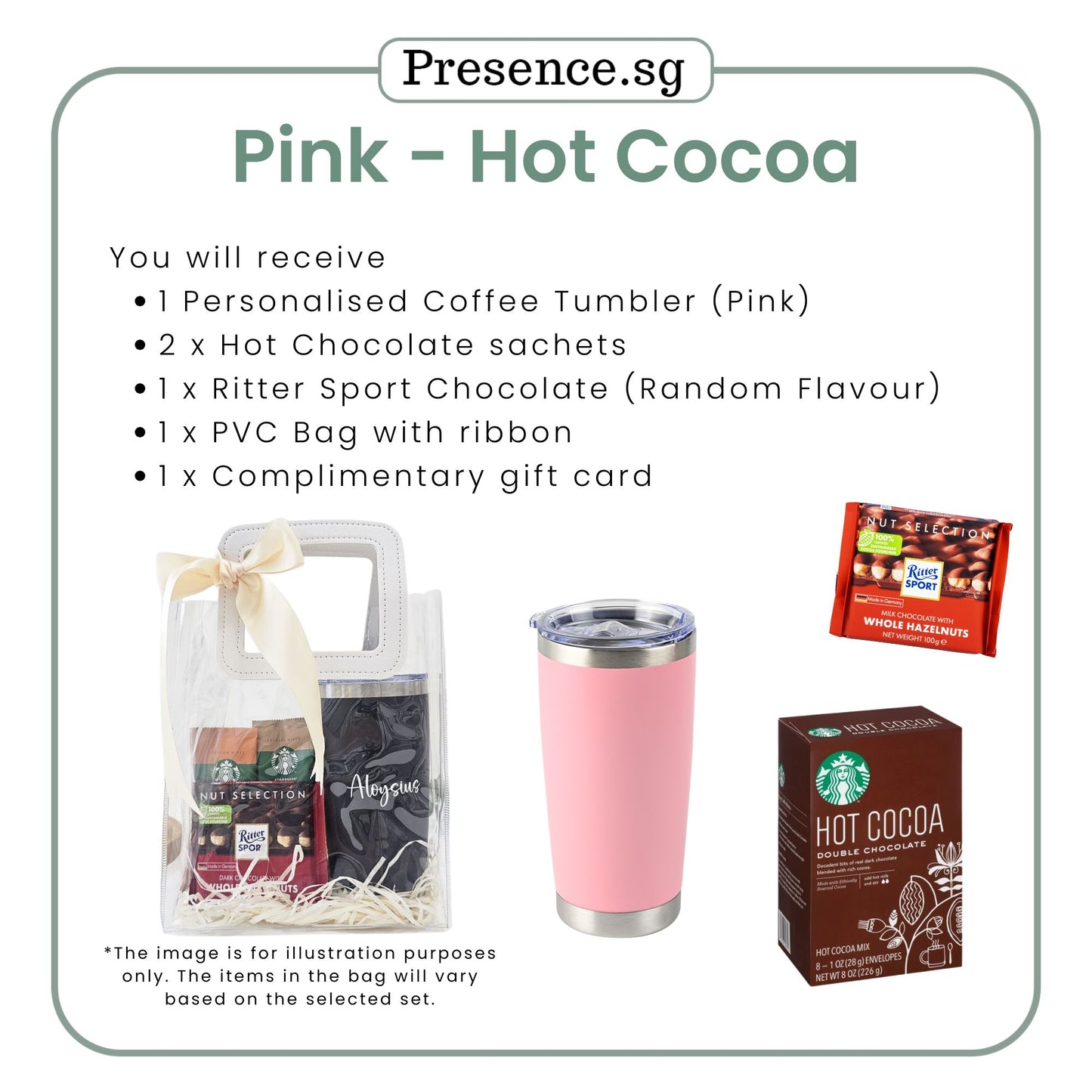 Personalised 600ml Coffee Tumbler & Treats Gift Set (Set B)