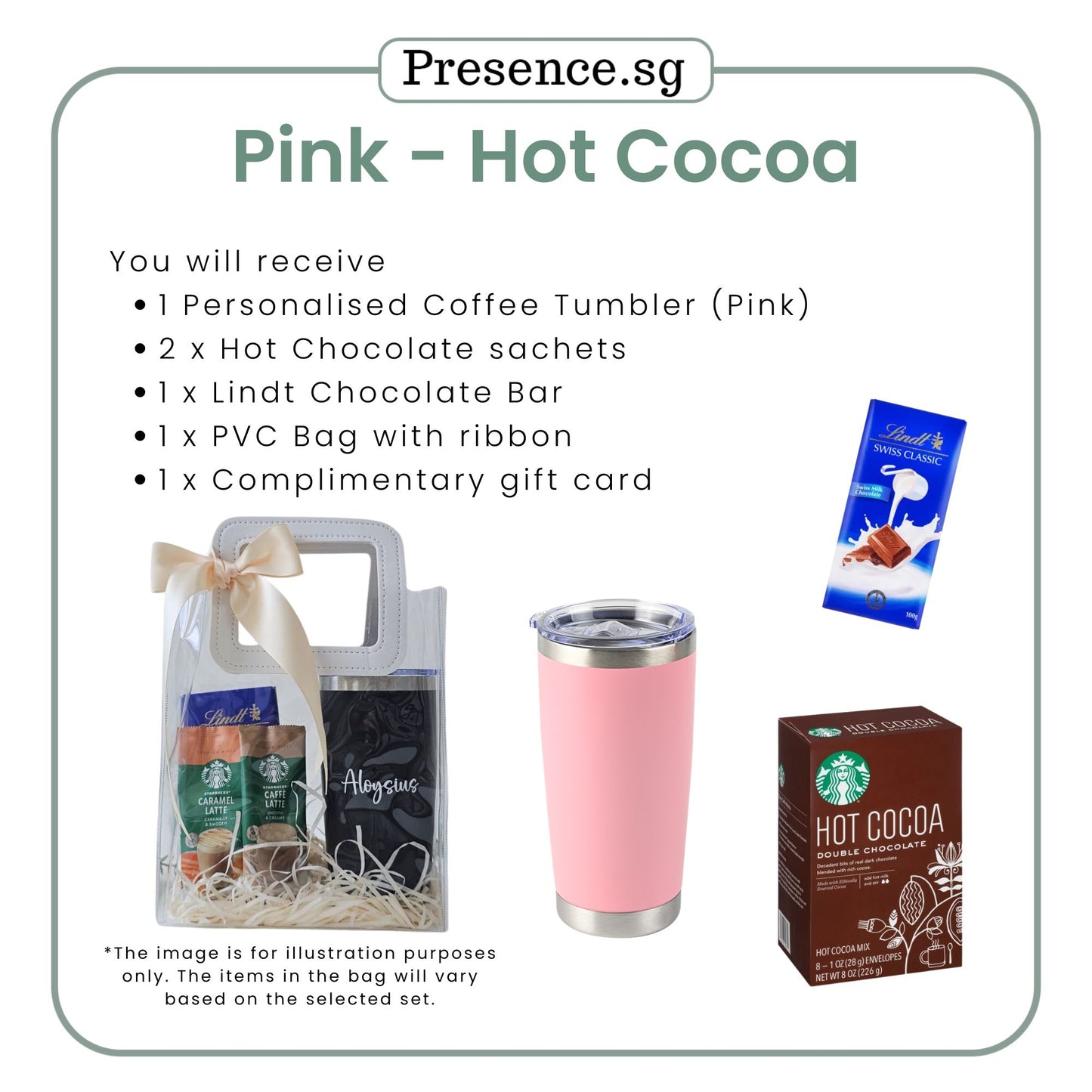 Personalised 600ml Coffee Tumbler & Treats Gift Set (Set D)