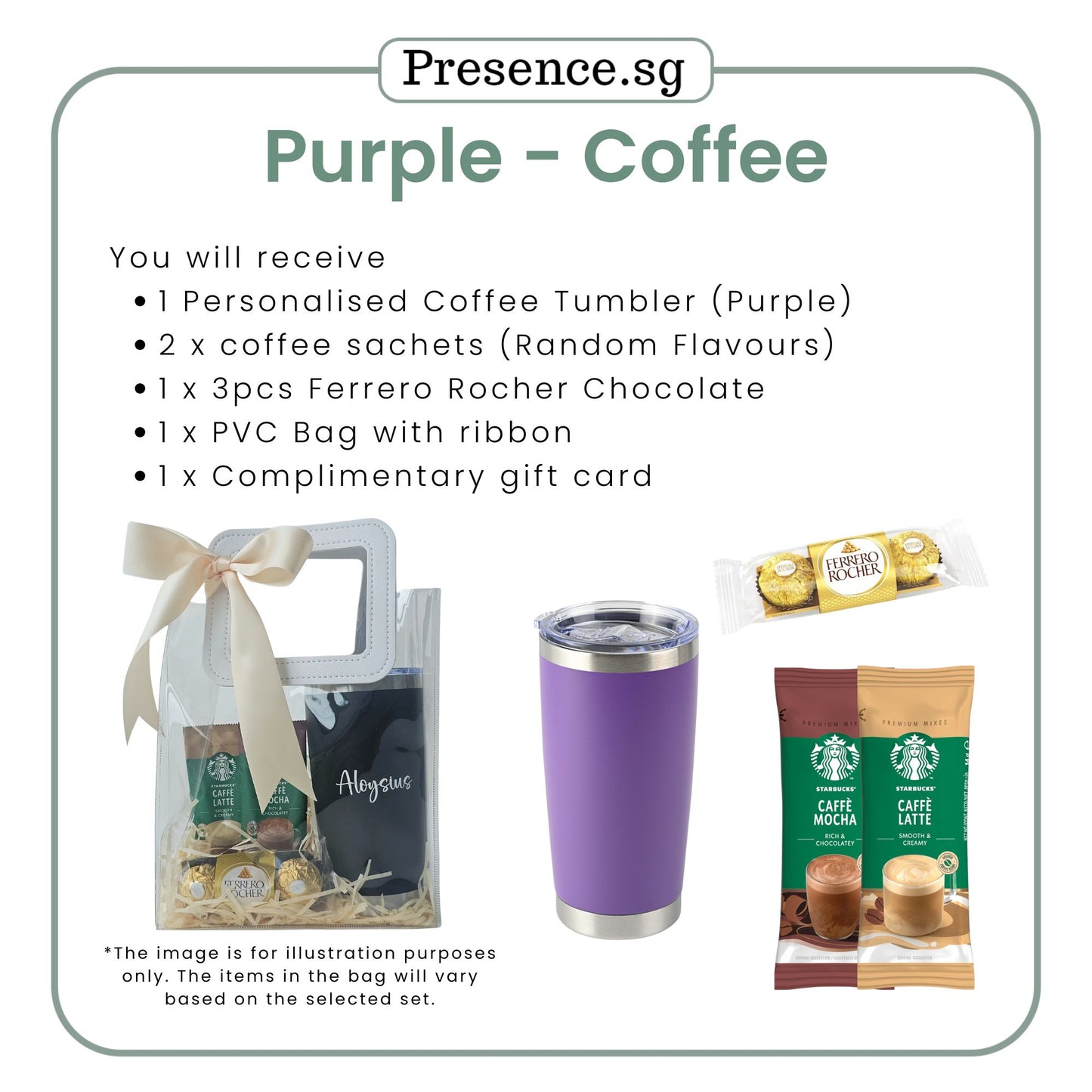 Personalised 600ml Coffee Tumbler & Treats Gift Set (Set C)