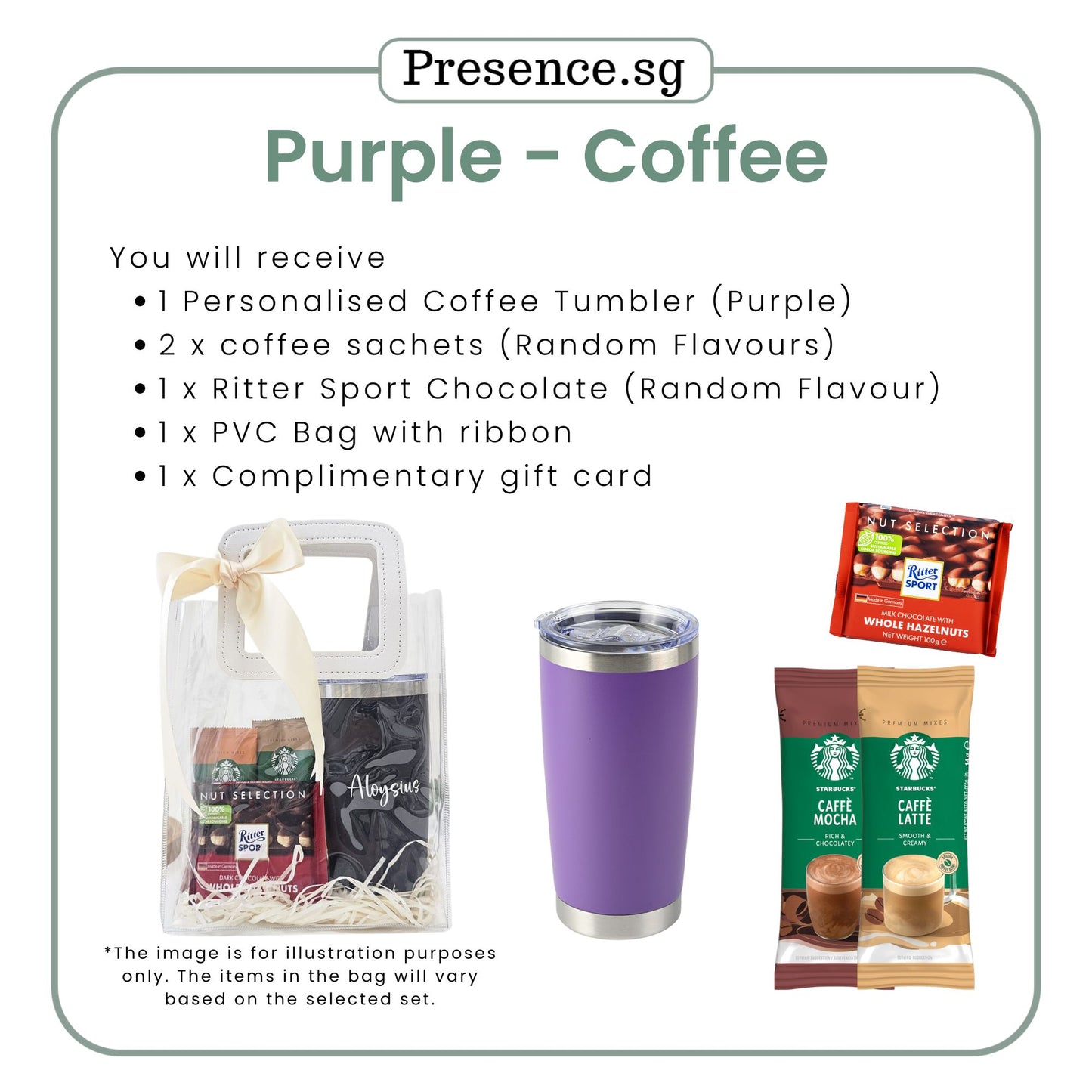 Personalised 600ml Coffee Tumbler & Treats Gift Set (Set B)