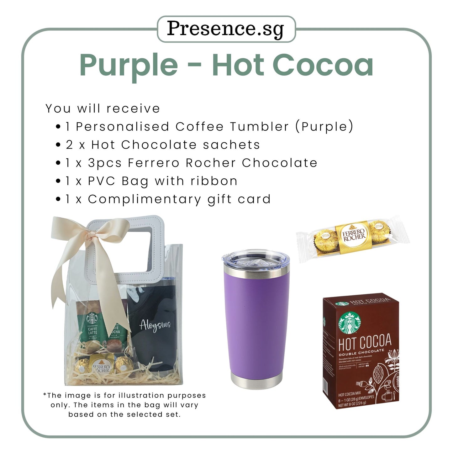 Personalised 600ml Coffee Tumbler & Treats Gift Set (Set C)