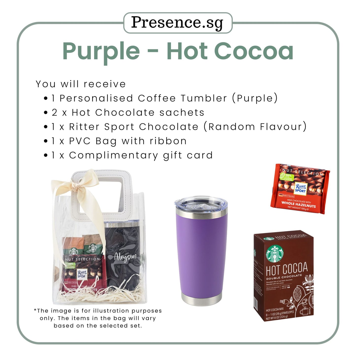 Personalised 600ml Coffee Tumbler & Treats Gift Set (Set B)