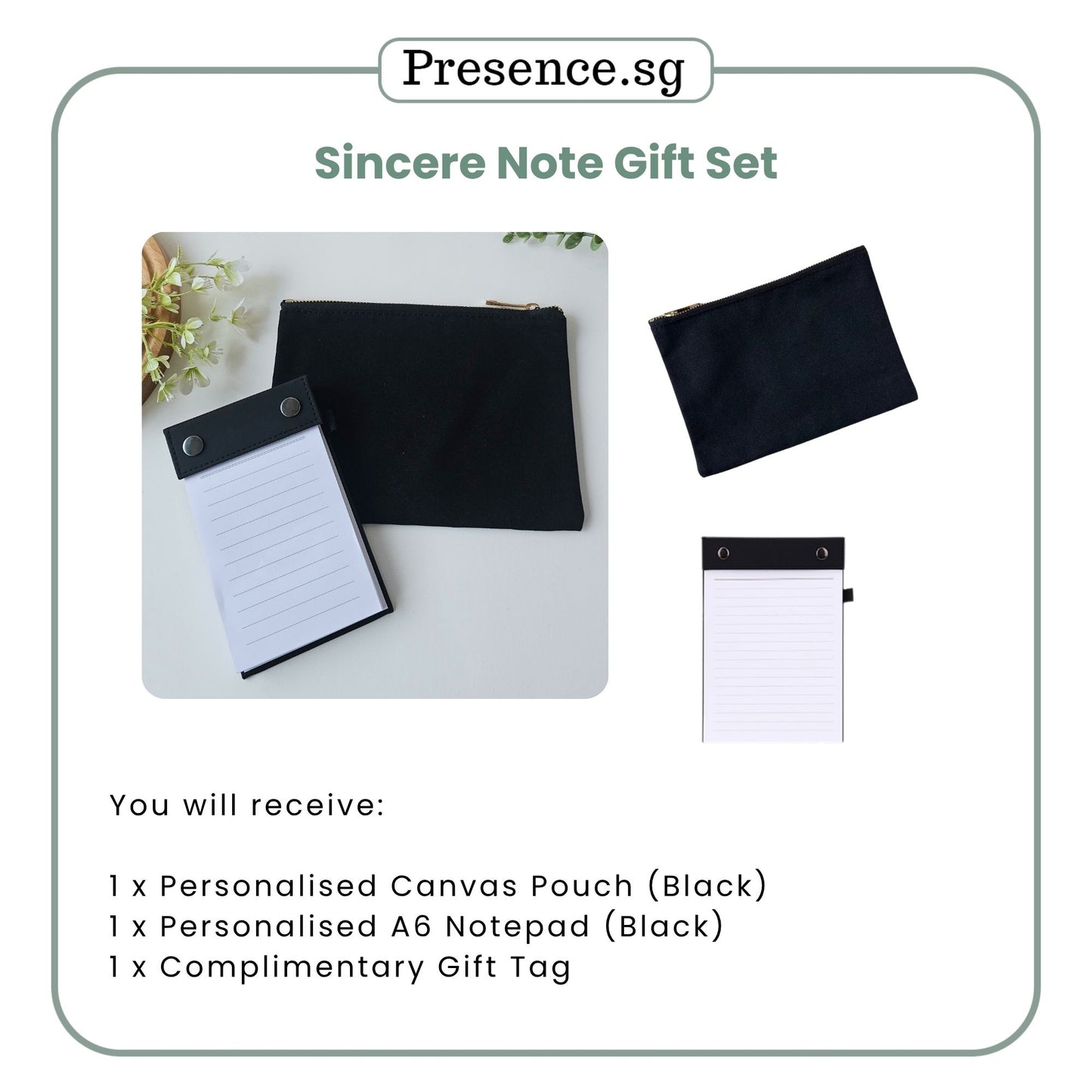 Teachers’ Day Gift Set – Canvas Pouch + Notepad (with Treat Add-on Option)