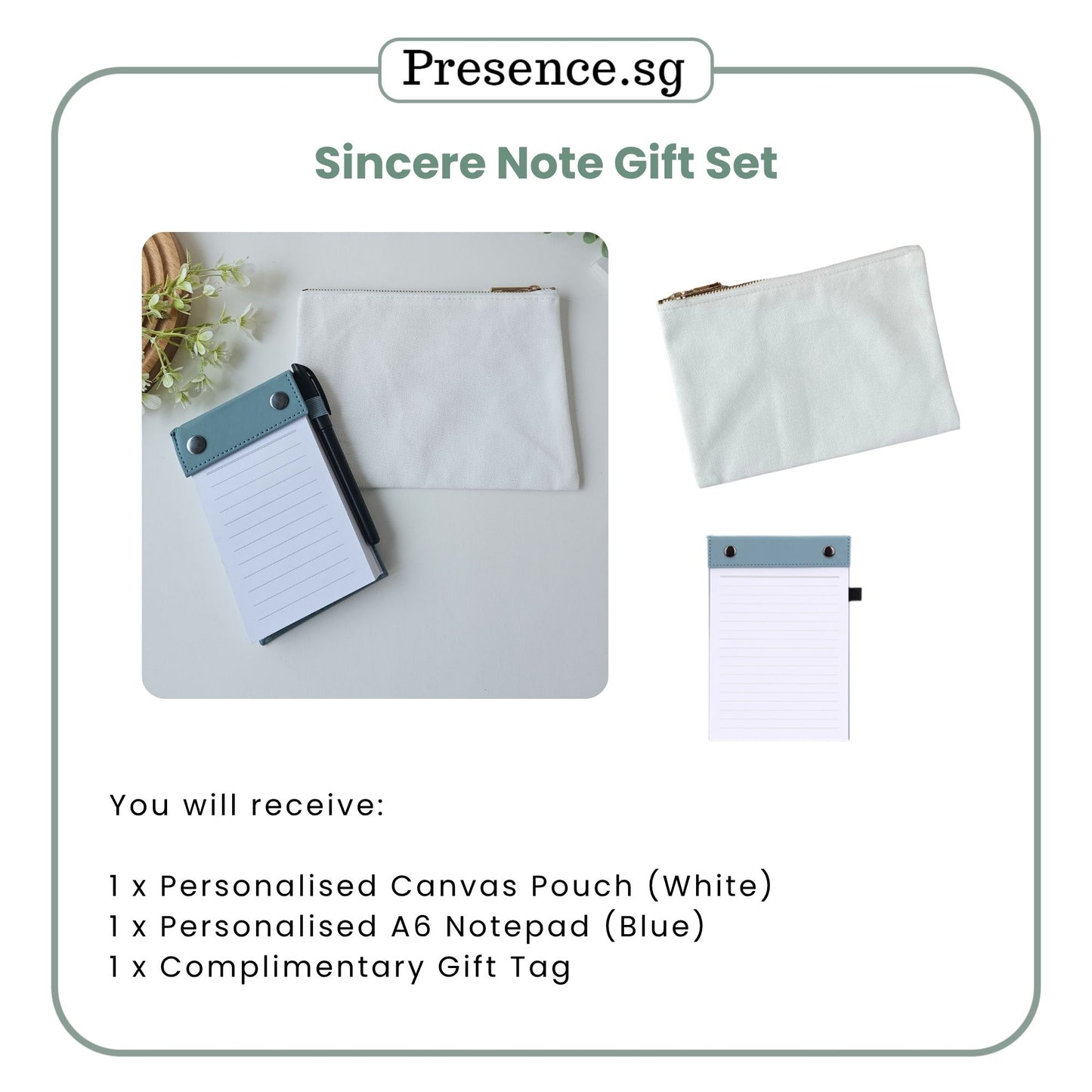 Teachers’ Day Gift Set – Canvas Pouch + Notepad (with Treat Add-on Option)