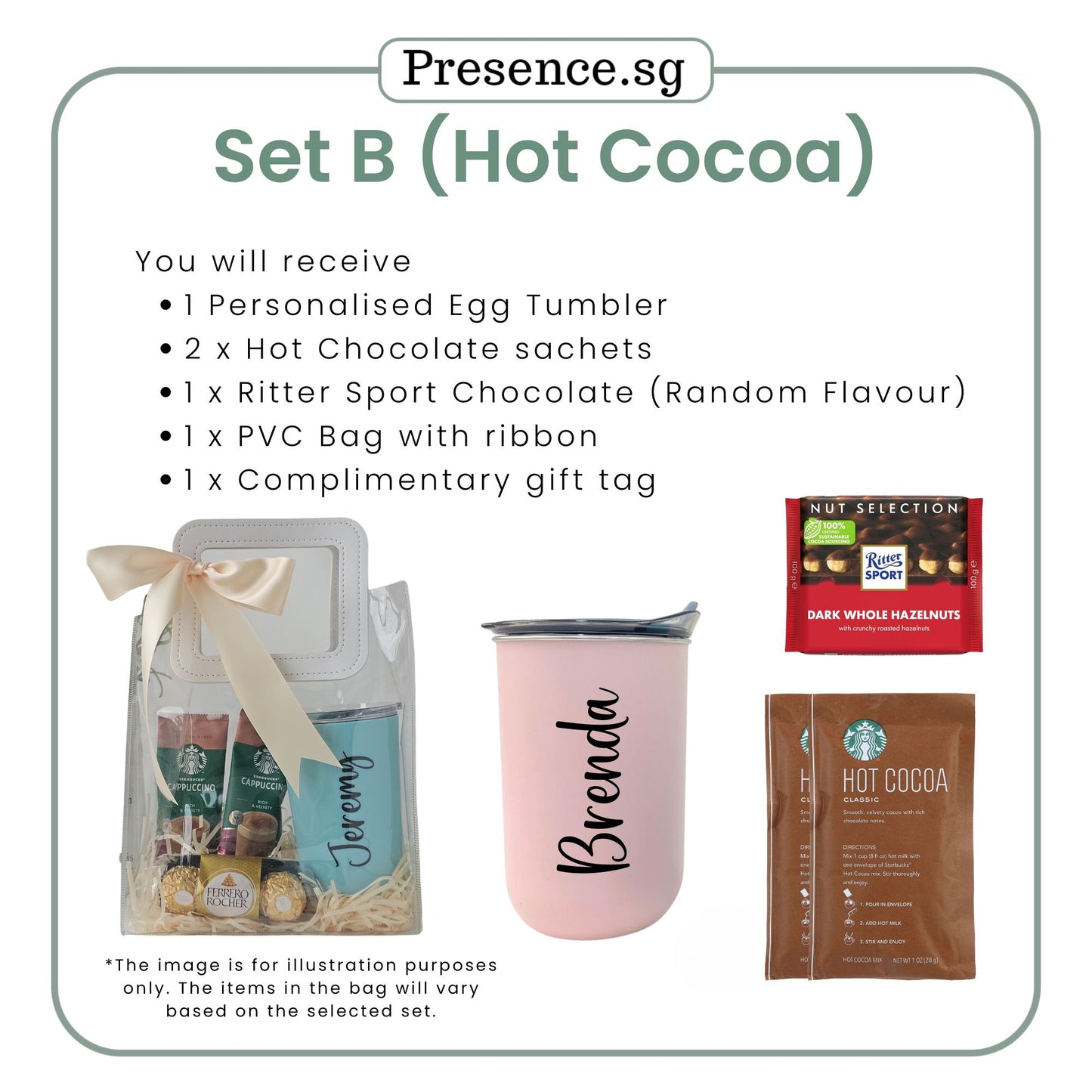 Personalised Christmas Egg Tumbler Gift Set