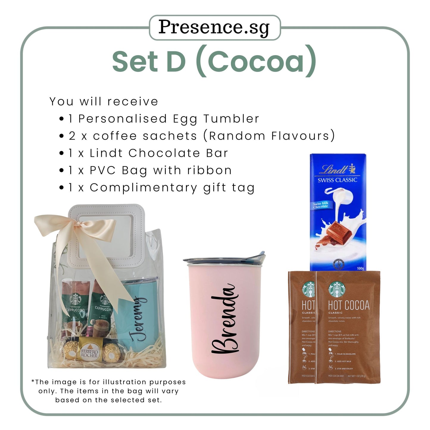 Personalised Christmas Egg Tumbler Gift Set