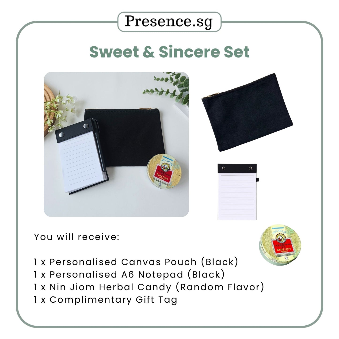Teachers’ Day Gift Set – Canvas Pouch + Notepad (with Treat Add-on Option)
