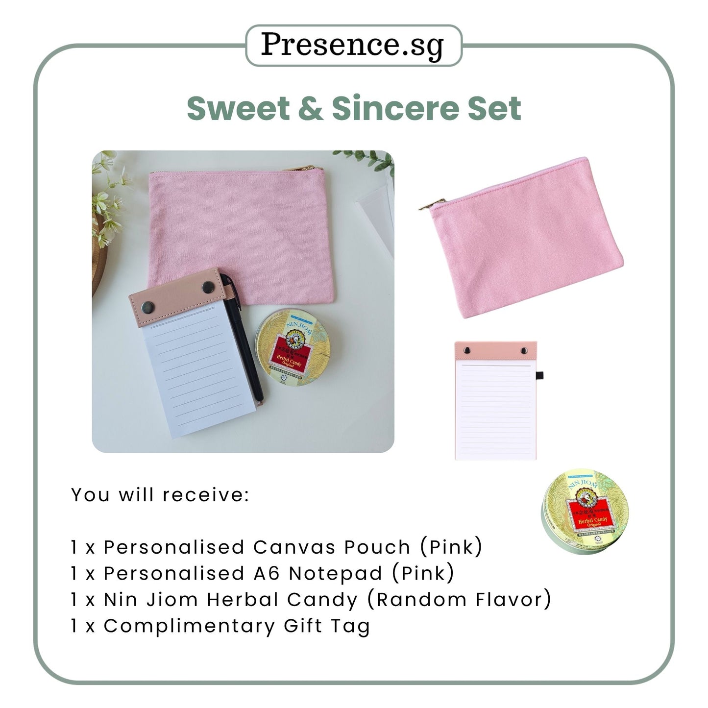 Teachers’ Day Gift Set – Canvas Pouch + Notepad (with Treat Add-on Option)