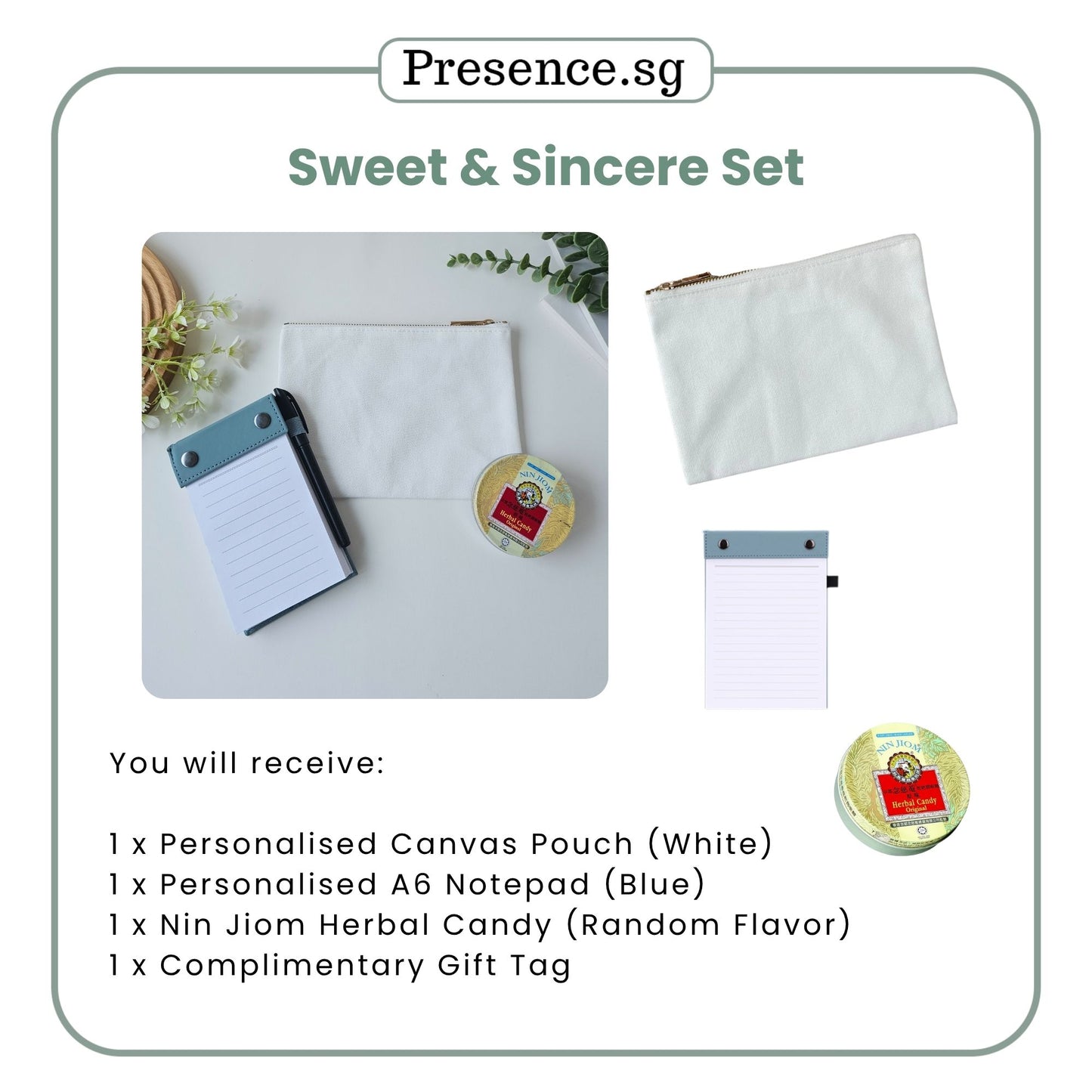 Teachers’ Day Gift Set – Canvas Pouch + Notepad (with Treat Add-on Option)