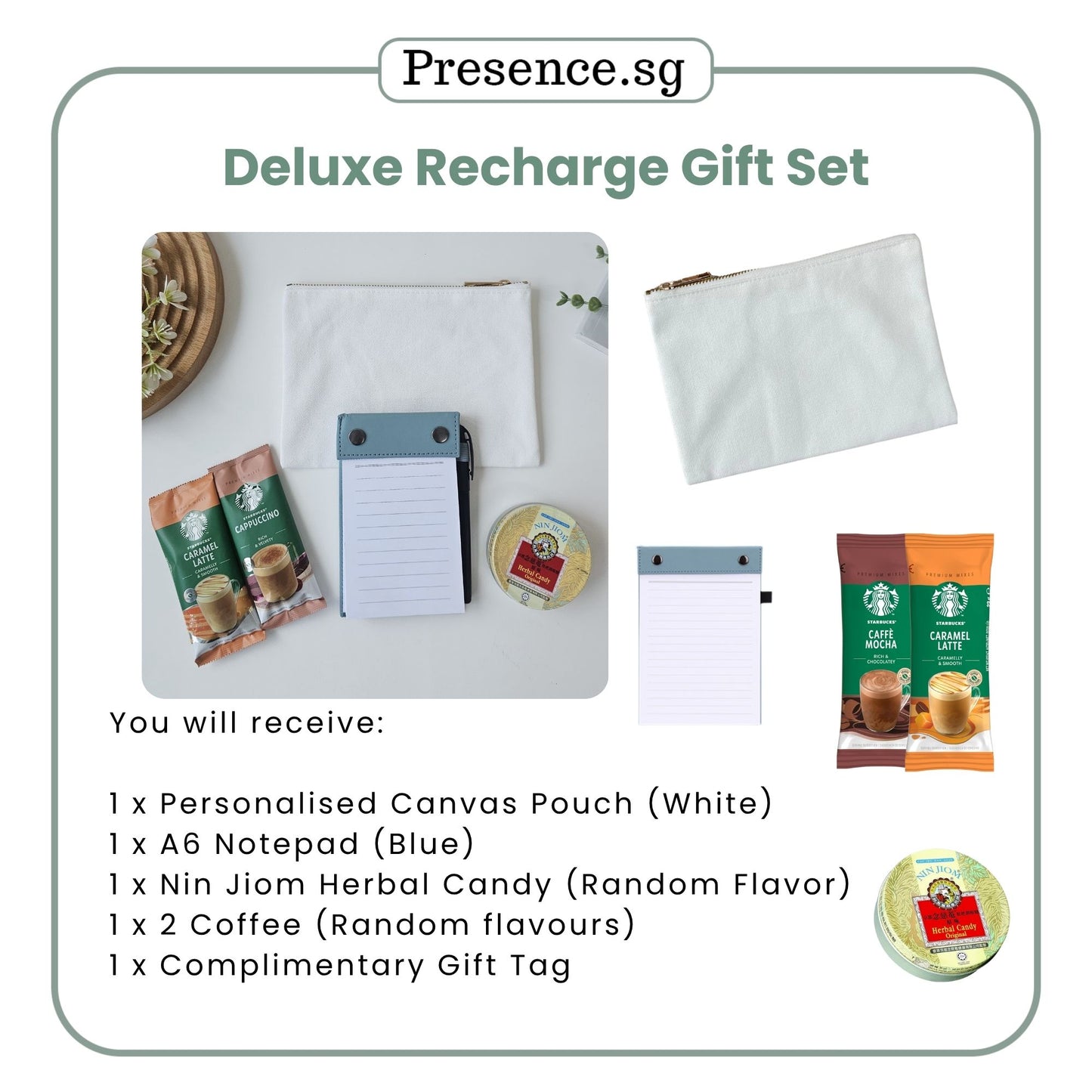 Teachers’ Day Gift Set – Canvas Pouch + Notepad (with Treat Add-on Option)