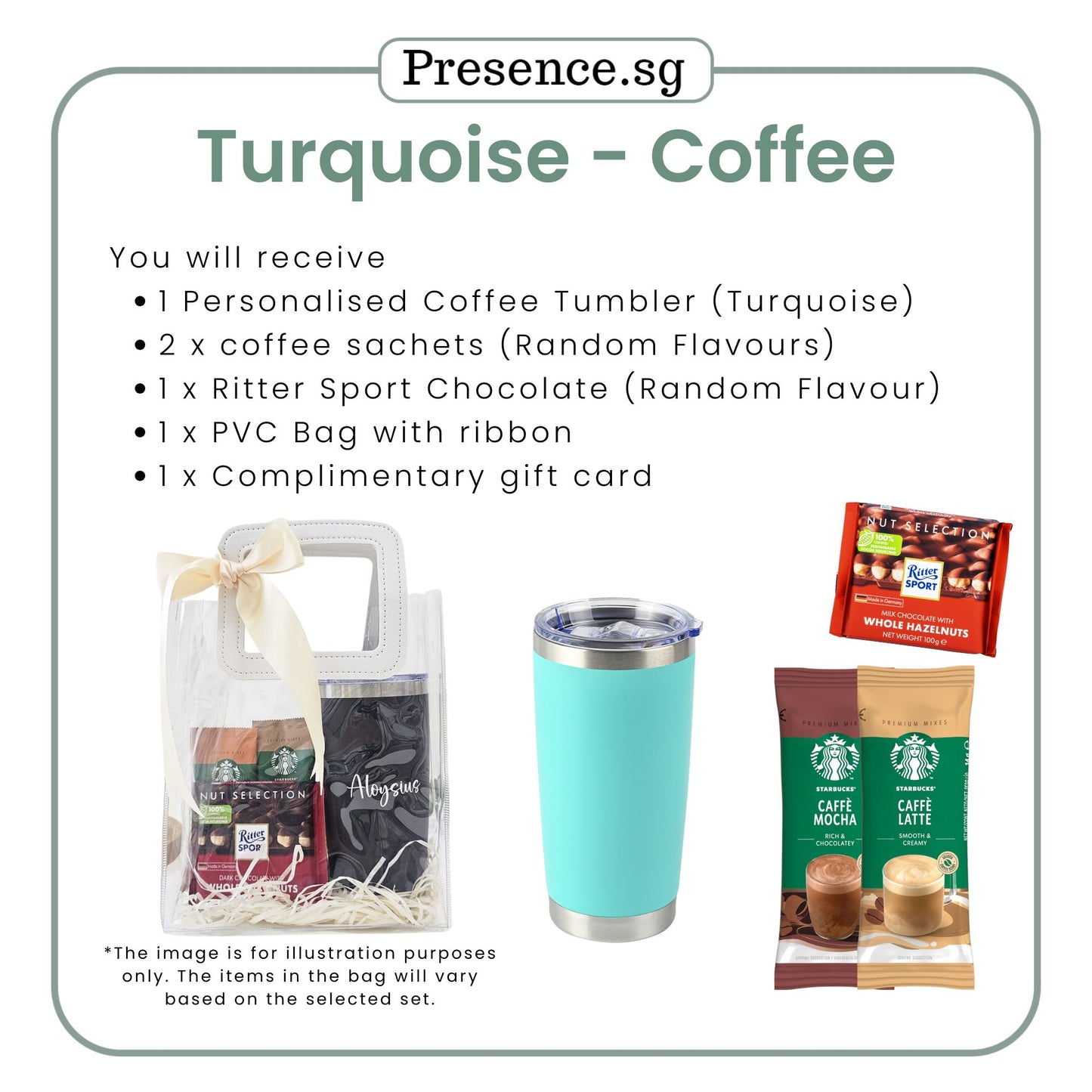 Personalised 600ml Coffee Tumbler & Treats Gift Set (Set B)