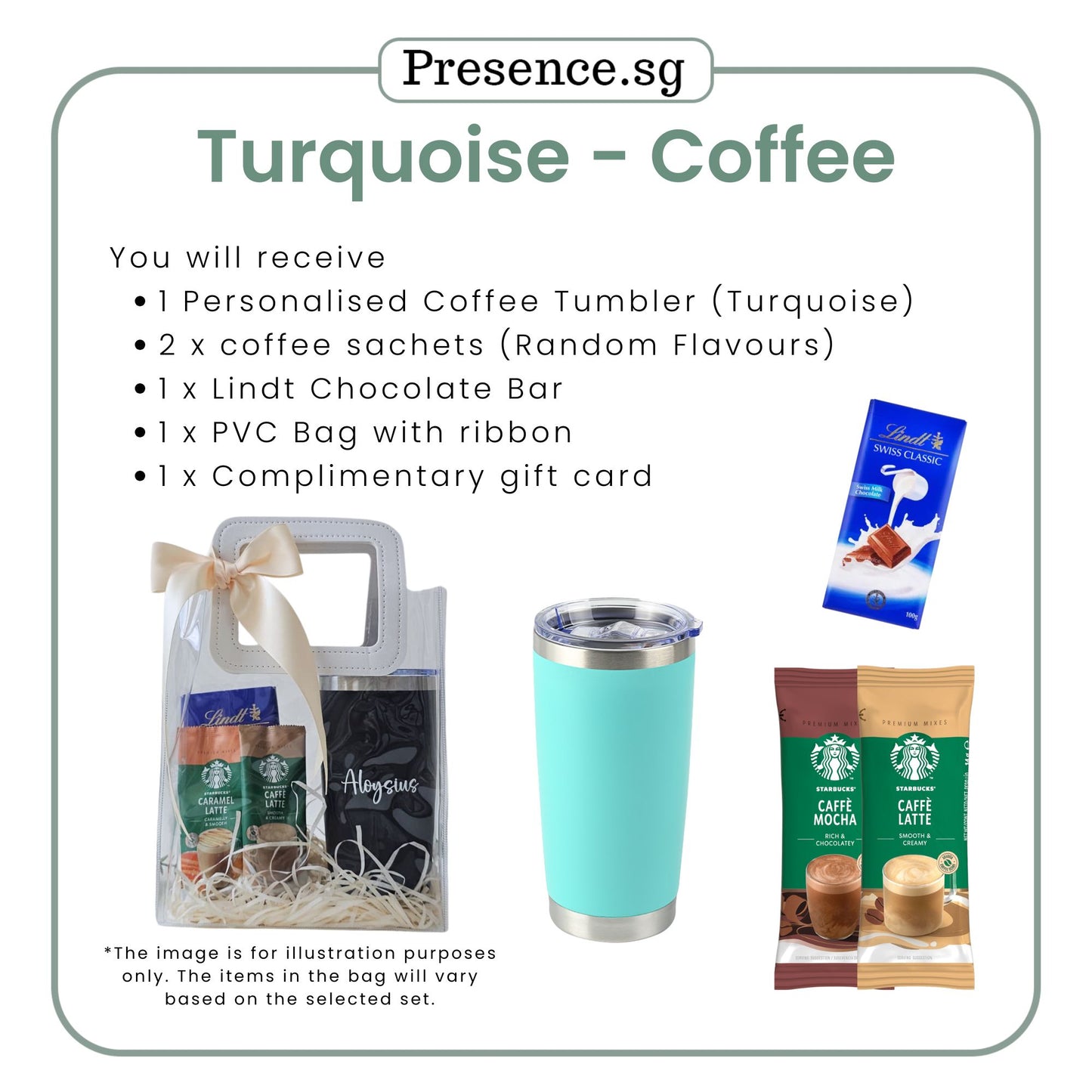 Personalised 600ml Coffee Tumbler & Treats Gift Set (Set D)